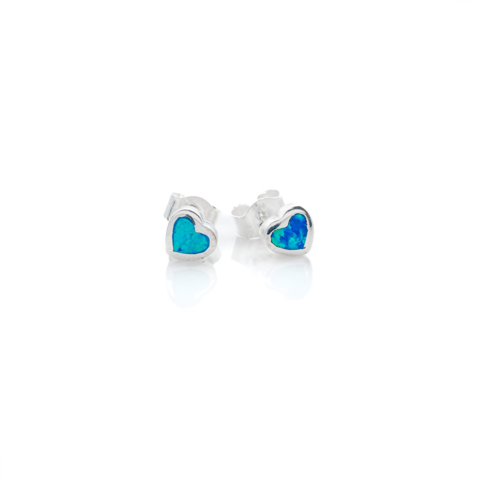 Stud heart opal earrings 