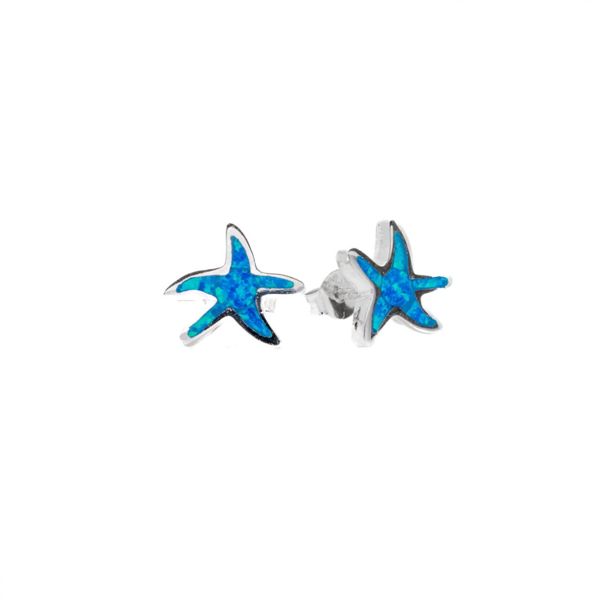 Σκουλαρίκια αστερίες καρφωτά με πέτρες όπαλ