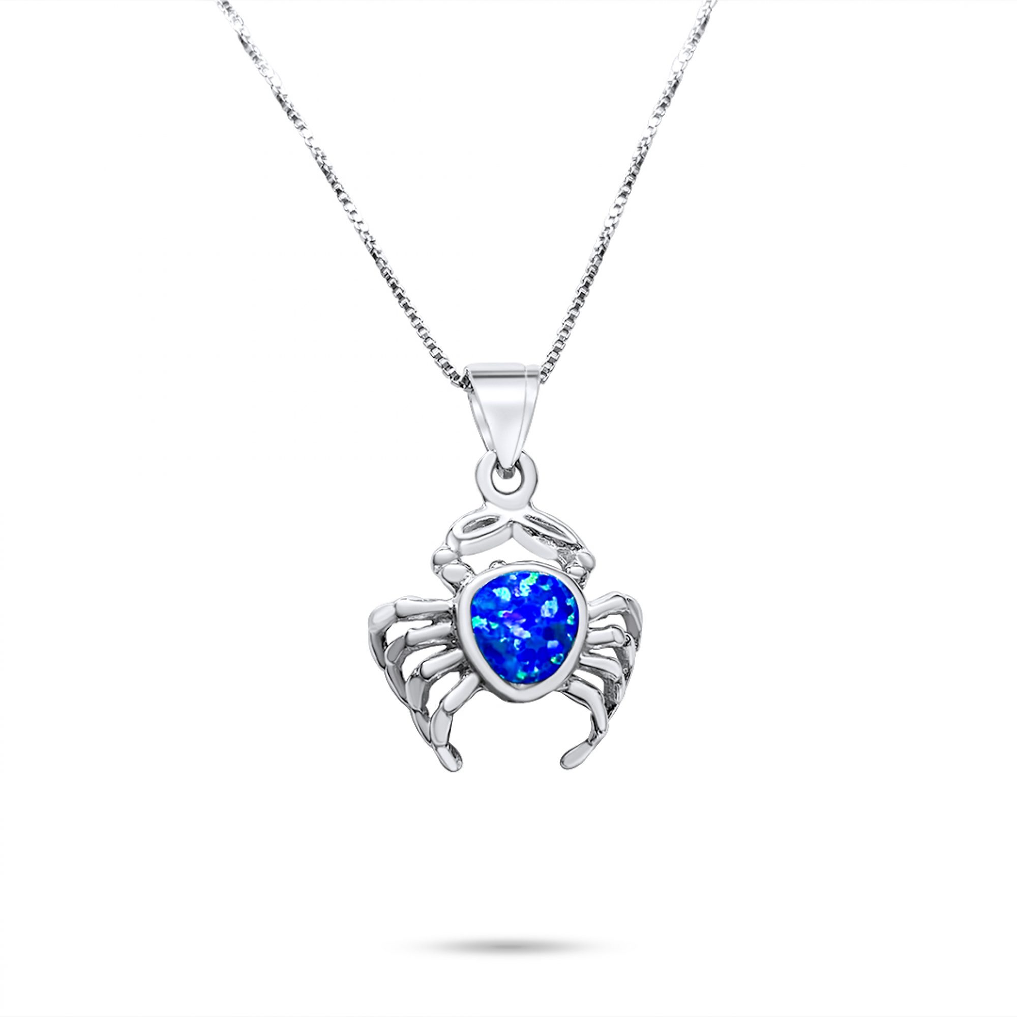 Opal crab pendant