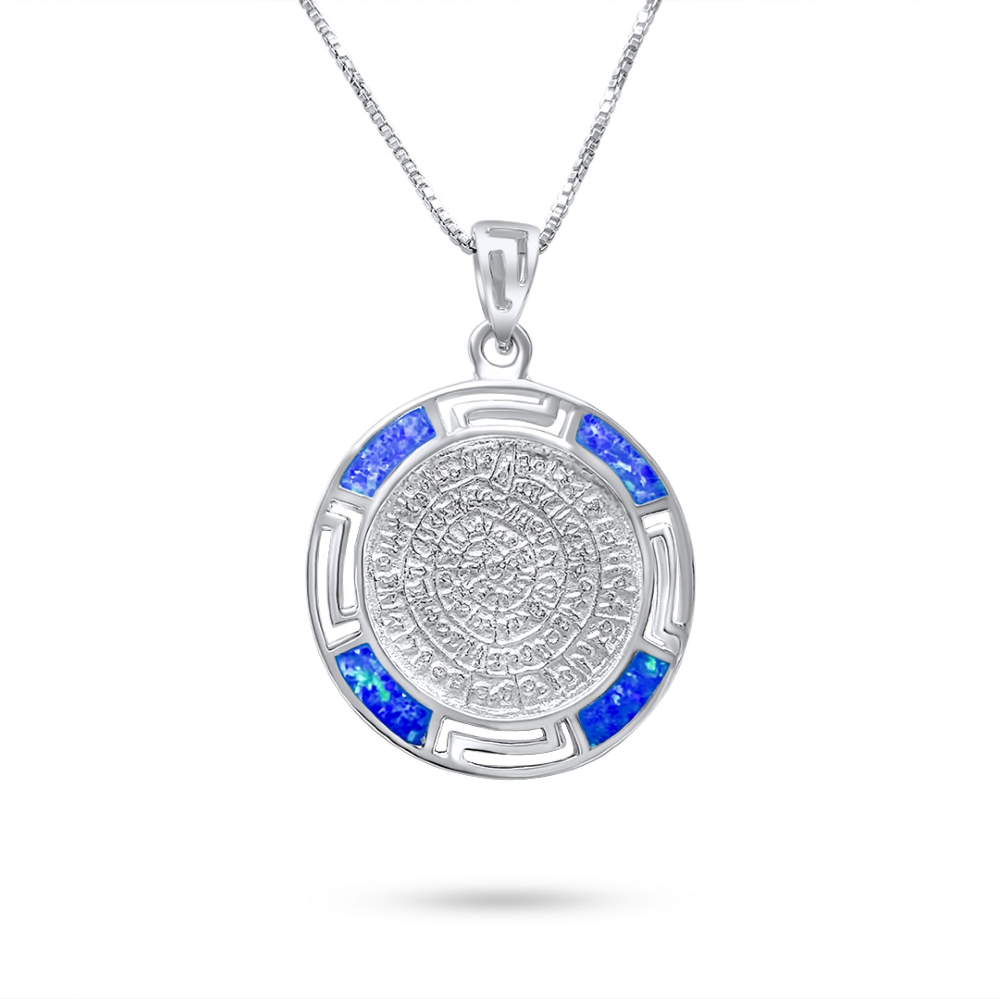 Κολιέ δίσκος της Φαιστού με πέτρες όπαλ και μαίανδρο