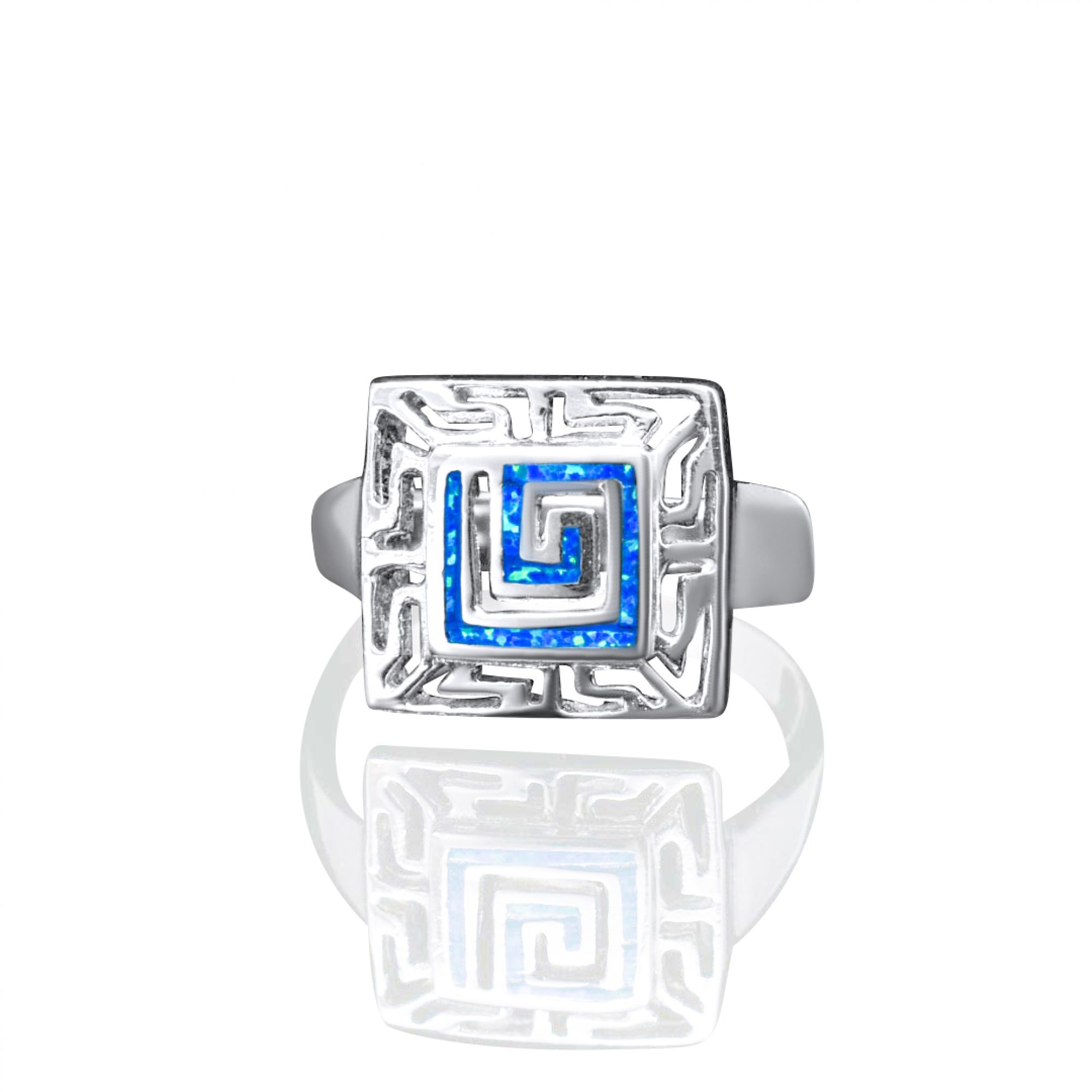 Δαχτυλίδι με πέτρες όπαλ και μαίανδρο