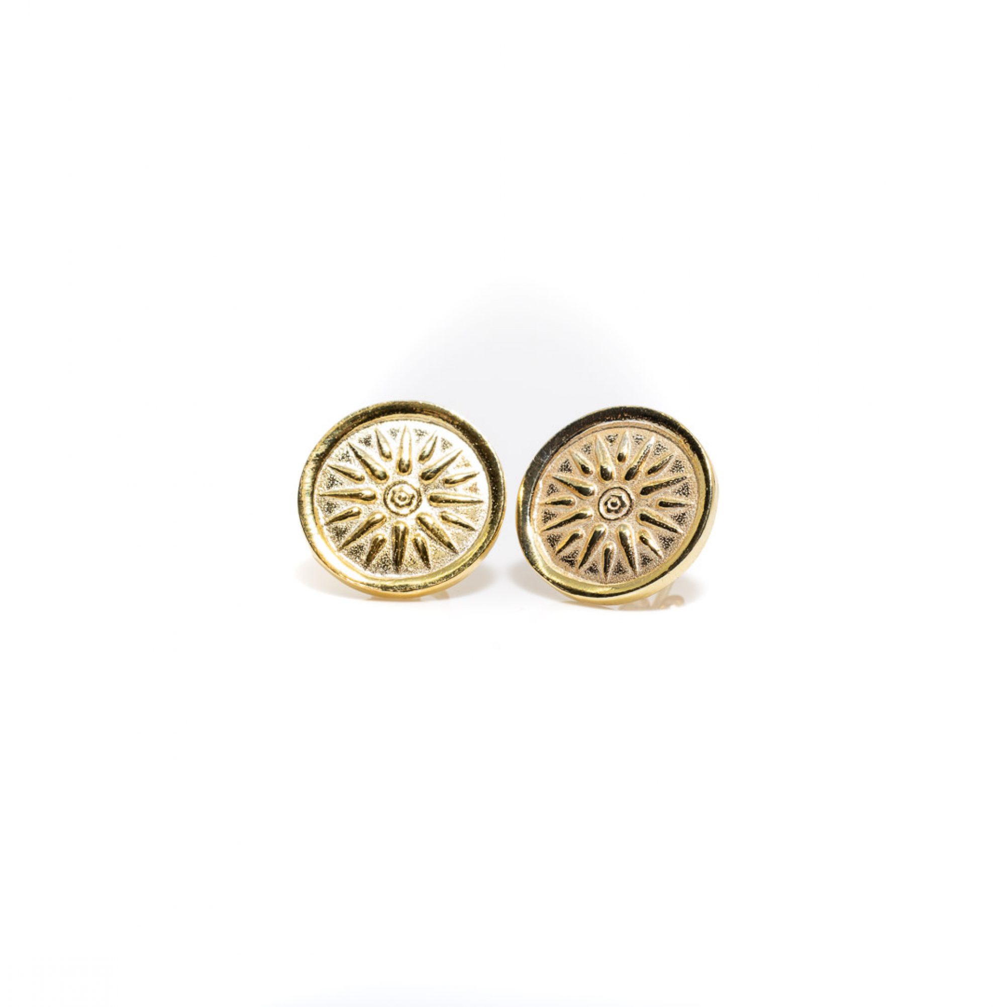 Gold plated Vergina star earrings