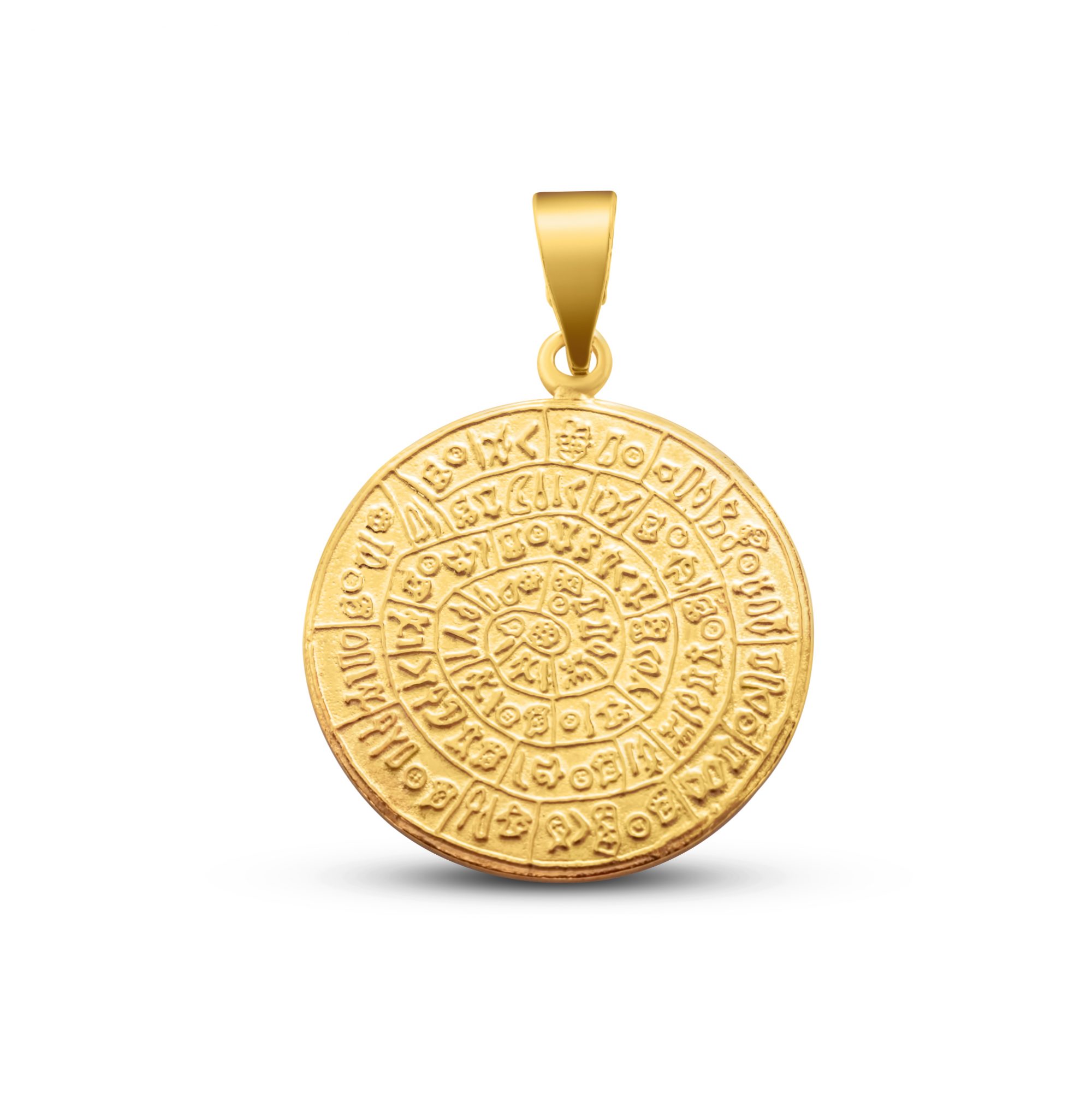 Gold plated Faistos Disc pendant