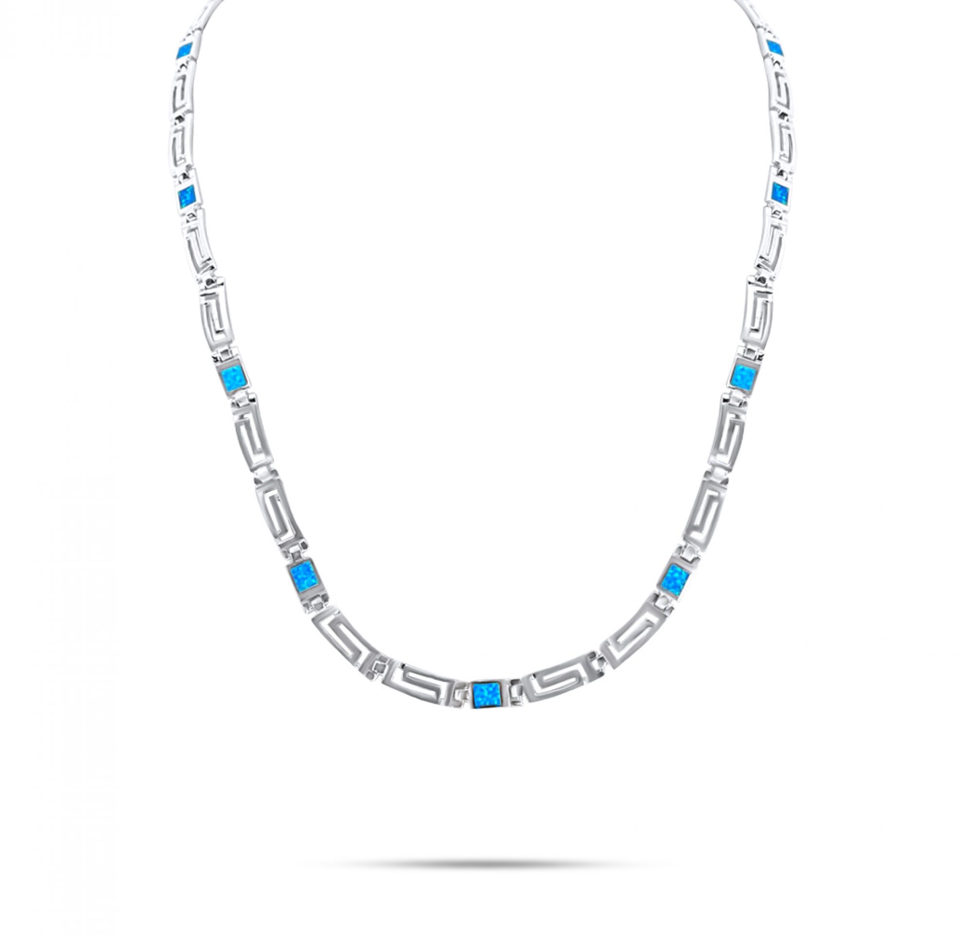 Κολιέ με πέτρες όπαλ και μαίανδρο