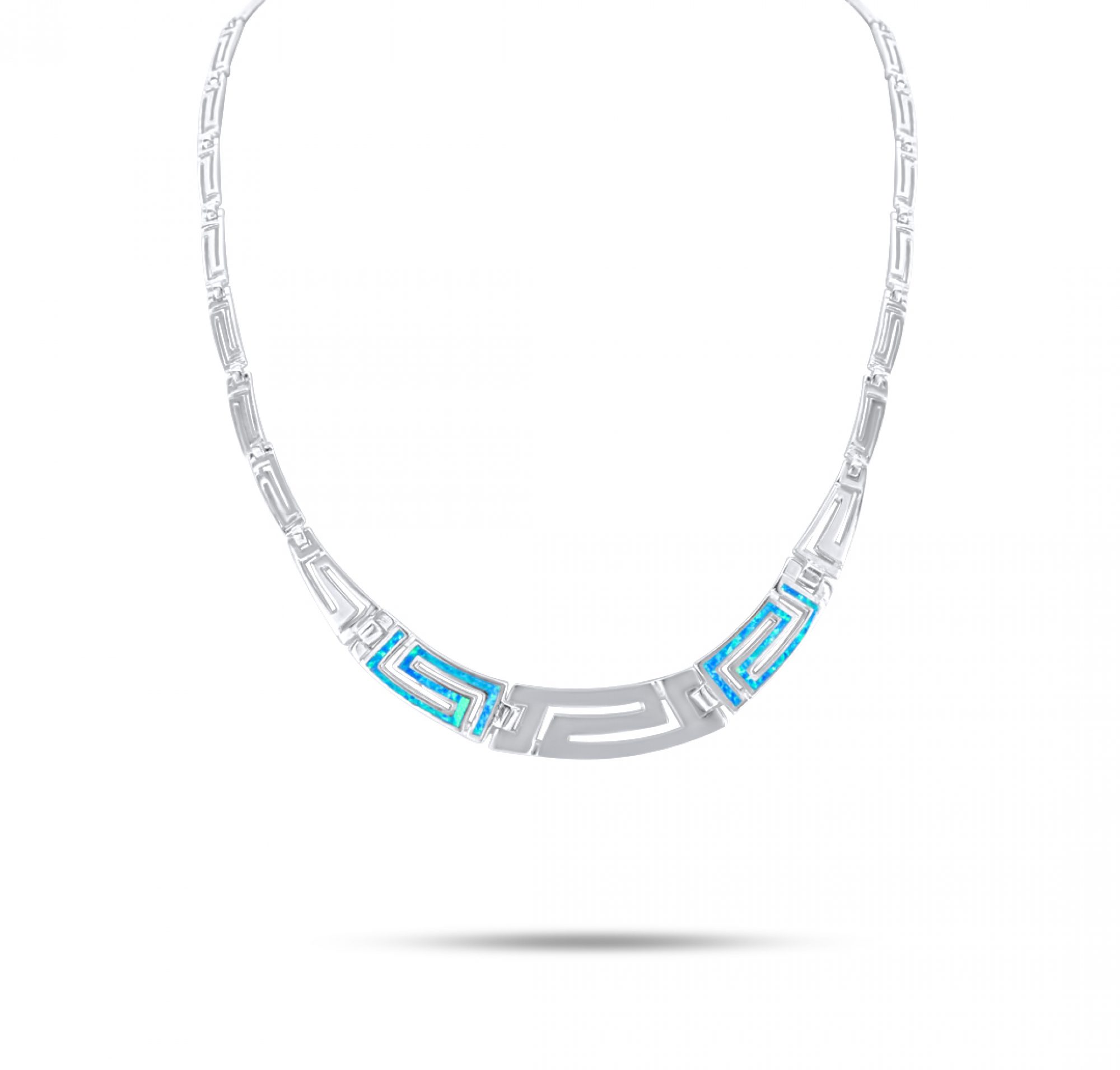 Κολιέ με πέτρες όπαλ και μαίανδρο