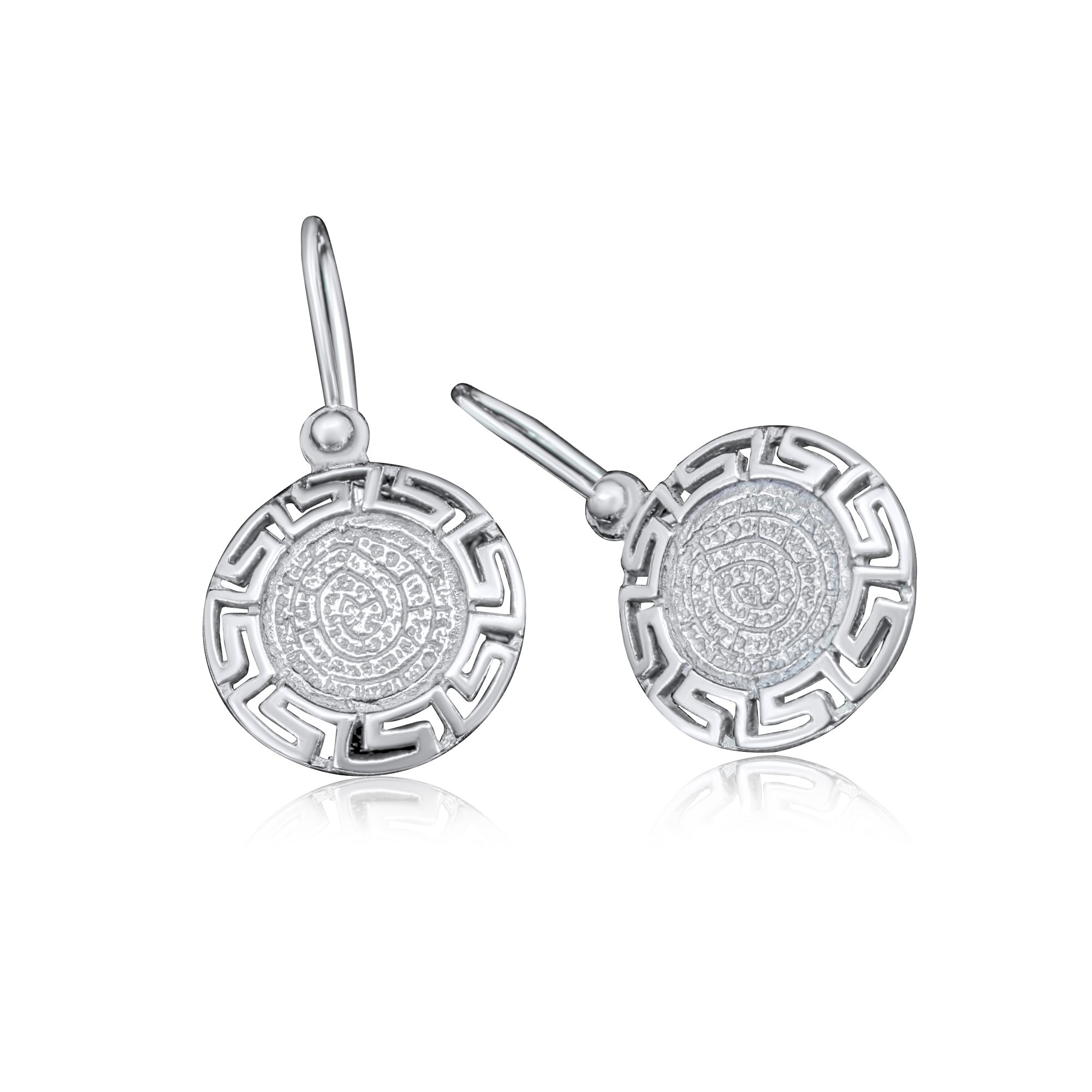 Σκουλαρίκια δίσκος της Φαιστού με μαίανδρο κρεμαστά 