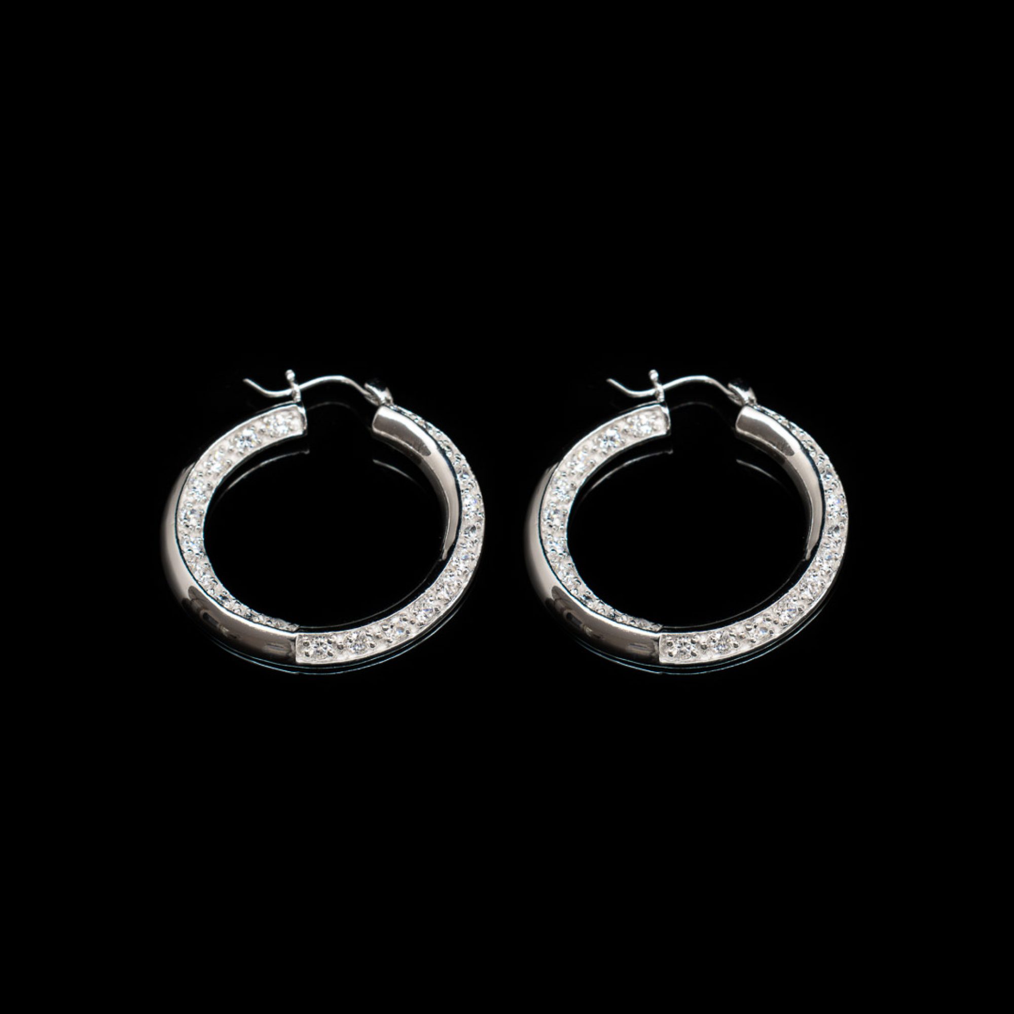 Σκουλαρίκια κρίκοι με πέτρες ζιργκόν