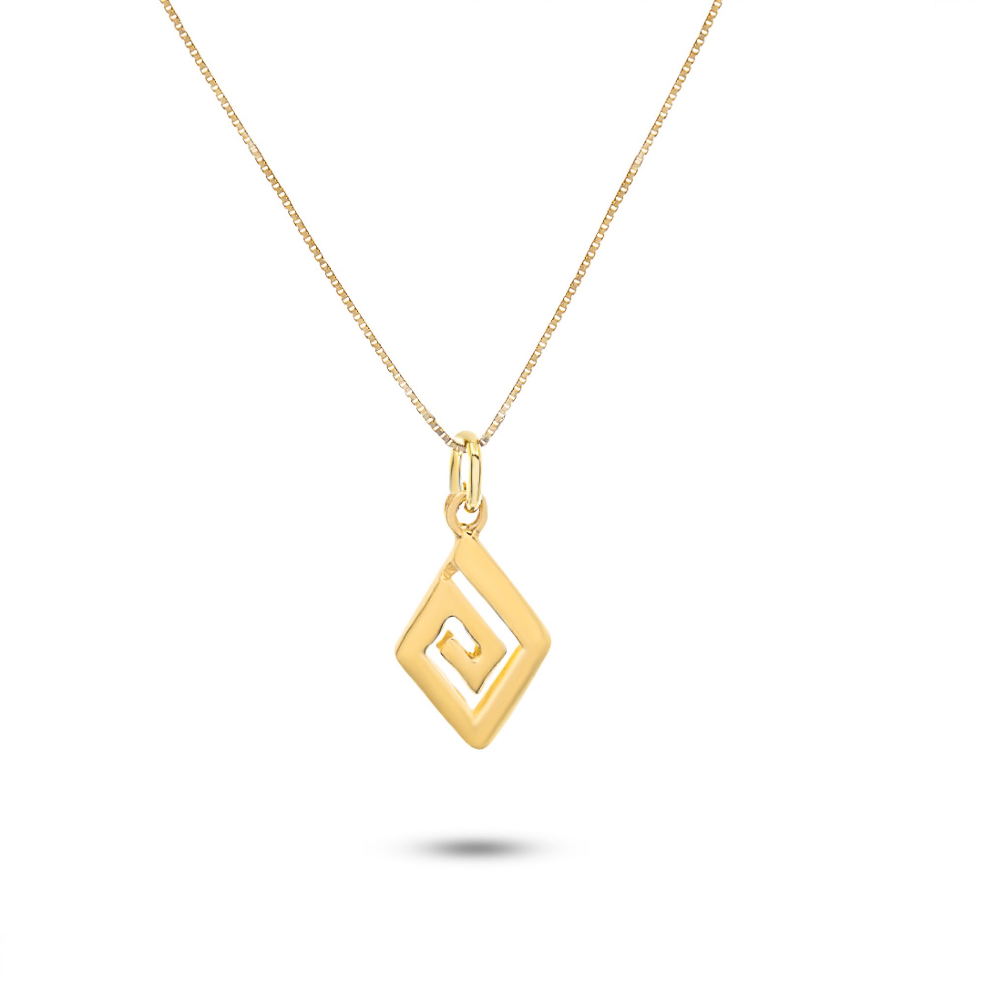 Gold plated meander pendant 