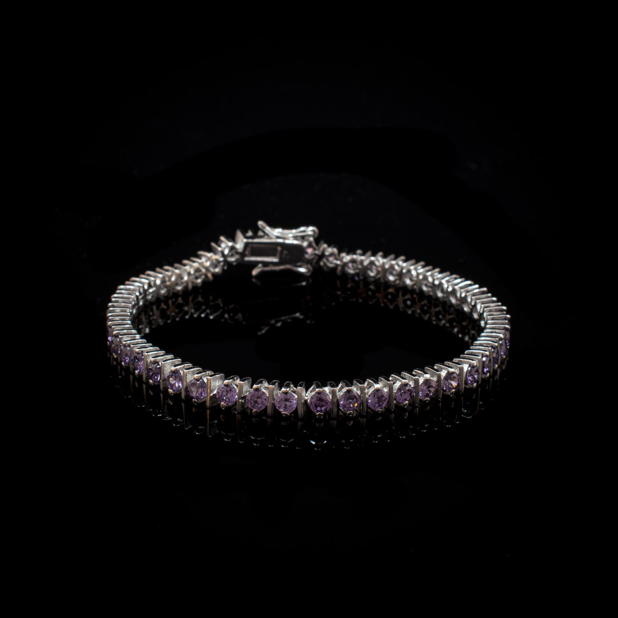 Βραχιόλι ριβιέρα με πέτρες αμέθυστο