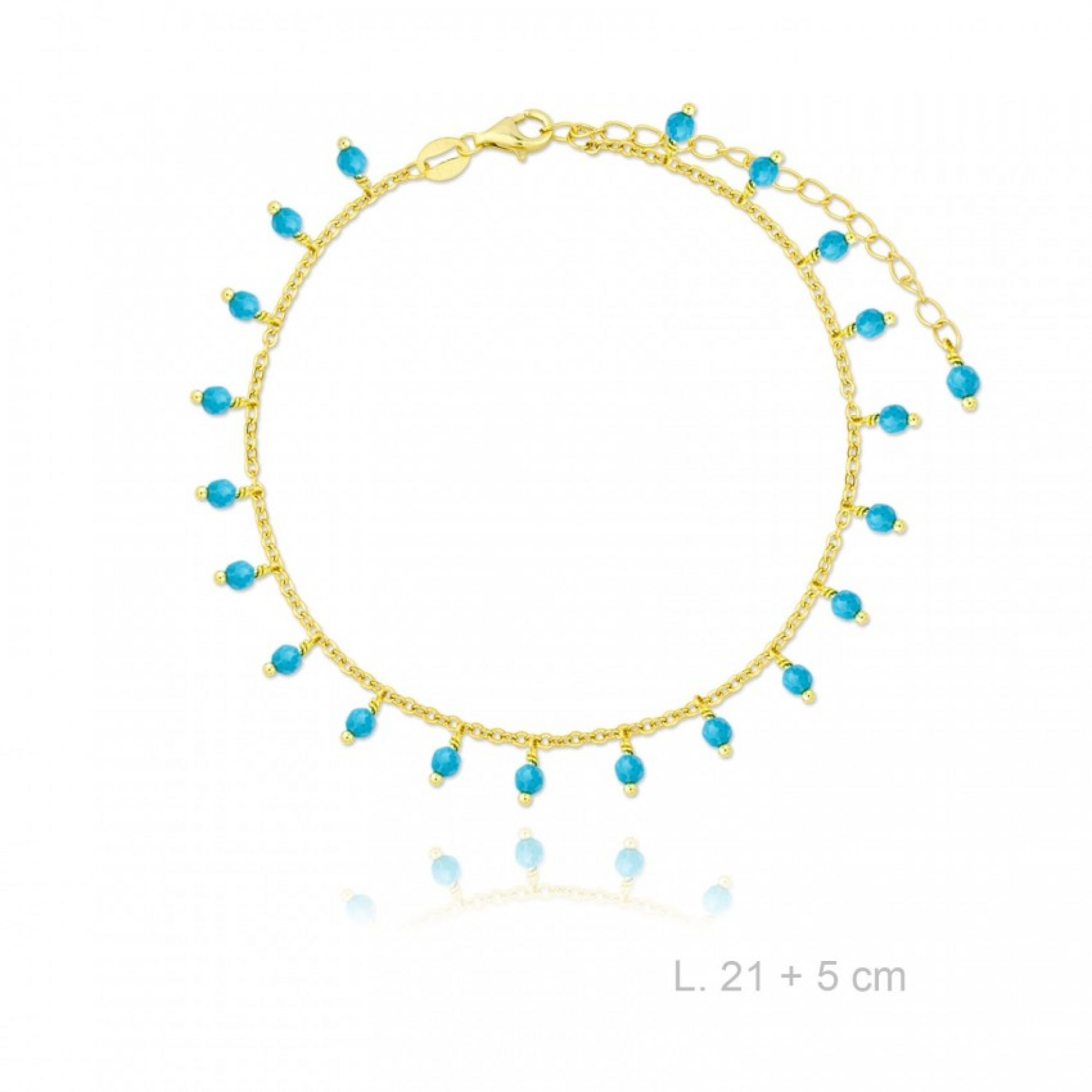 Gold plated anklet with dangles