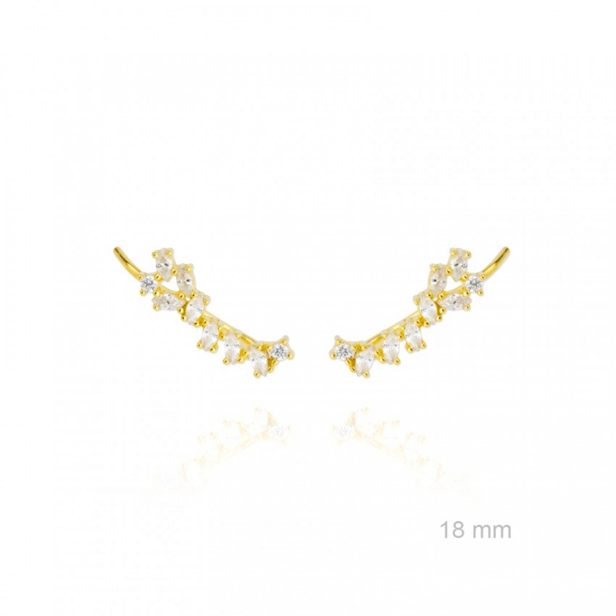 Σκουλαρίκια climbers με πέτρες ζιργκόν επίχρυσα