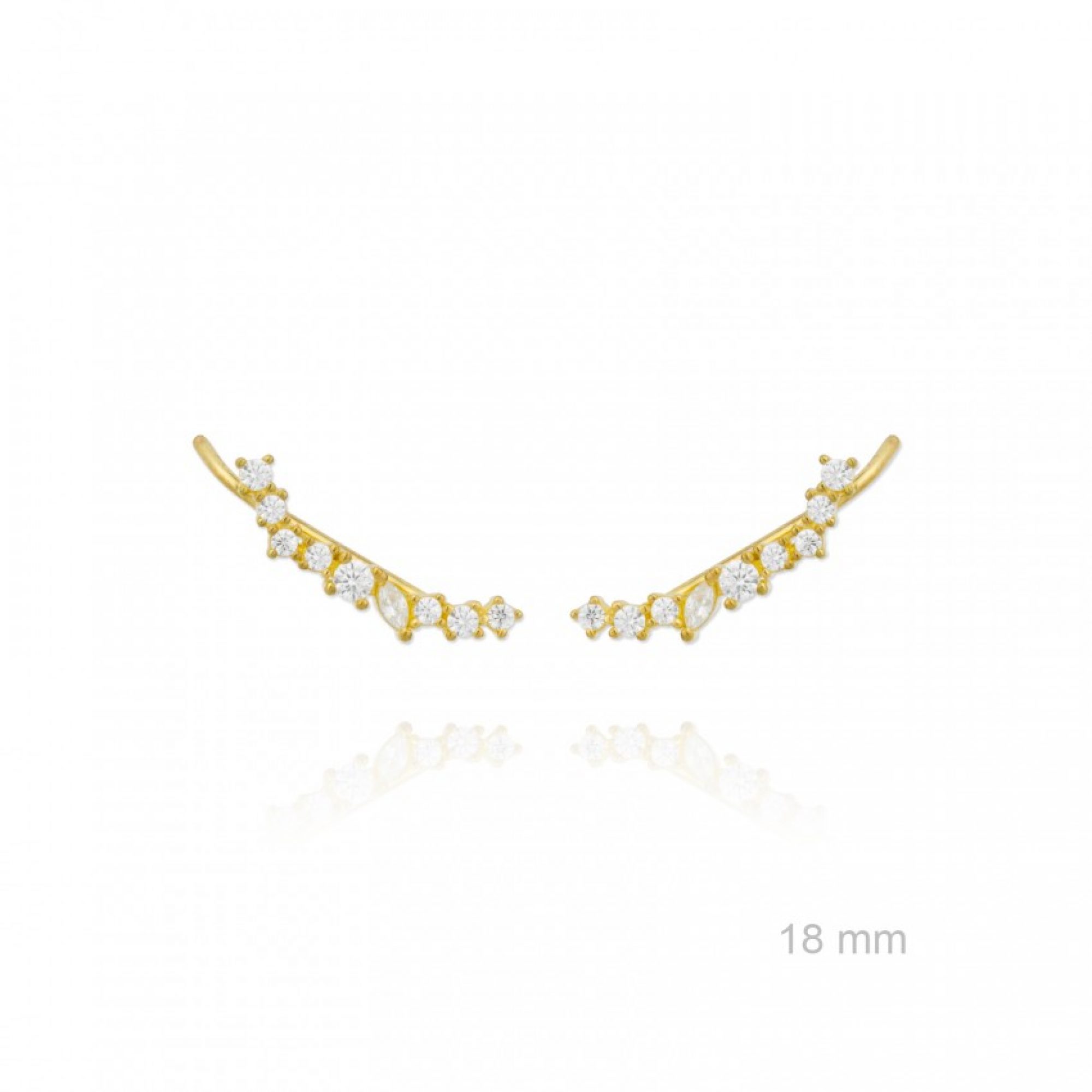 Σκουλαρίκια climbers με πέτρες ζιργκόν επίχρυσα