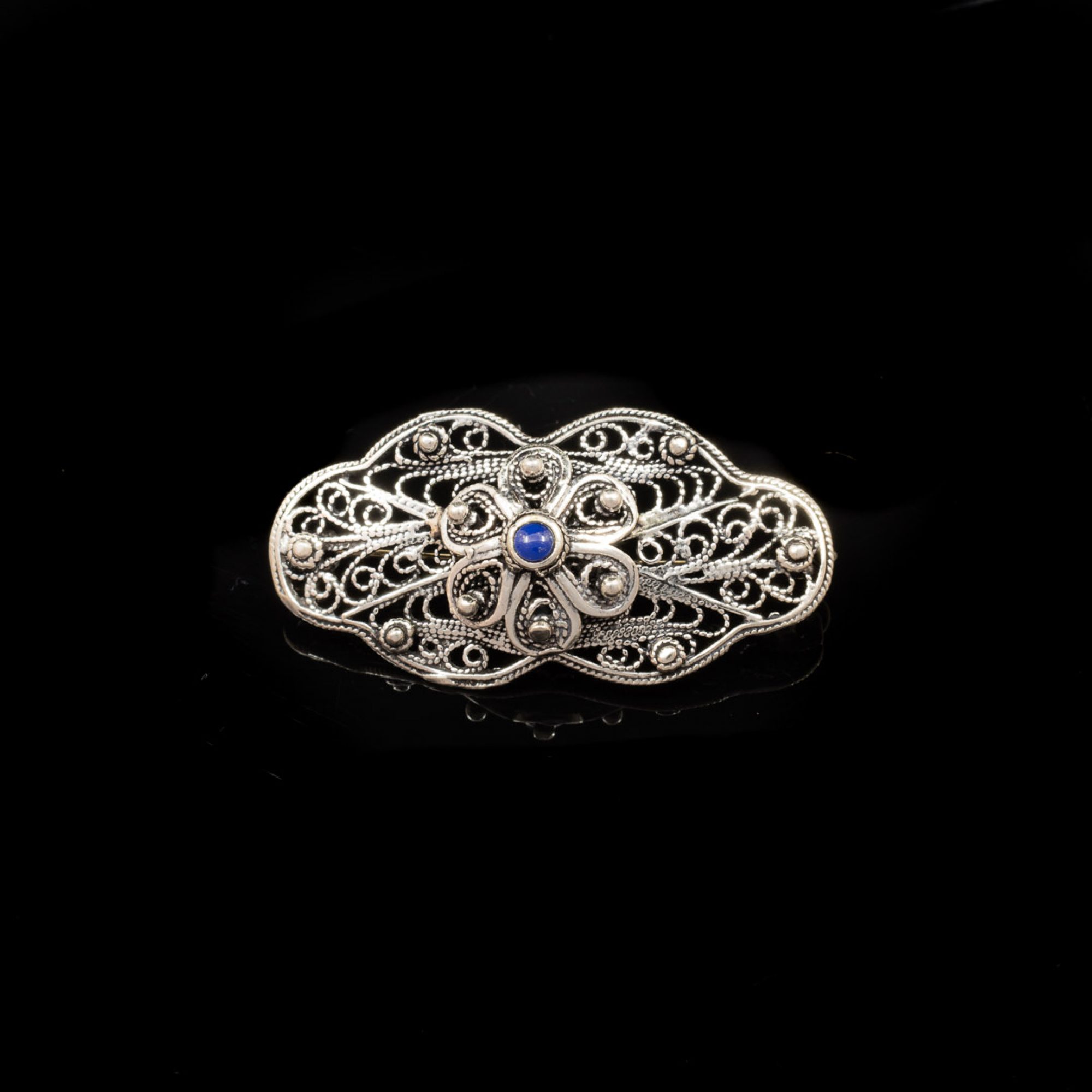 Καρφίτσα με πέτρα λάπις λάζουλι