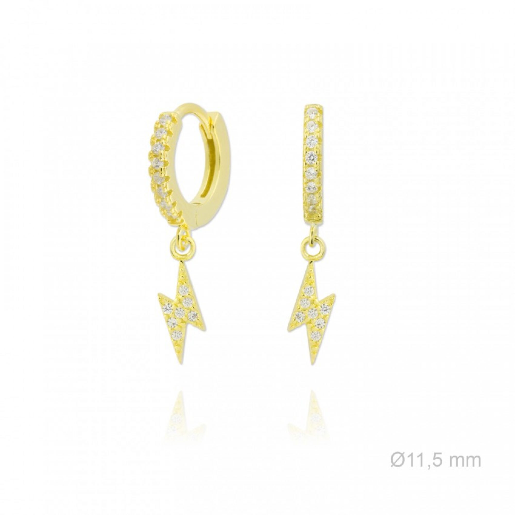Gold plated earrings with zircon stones