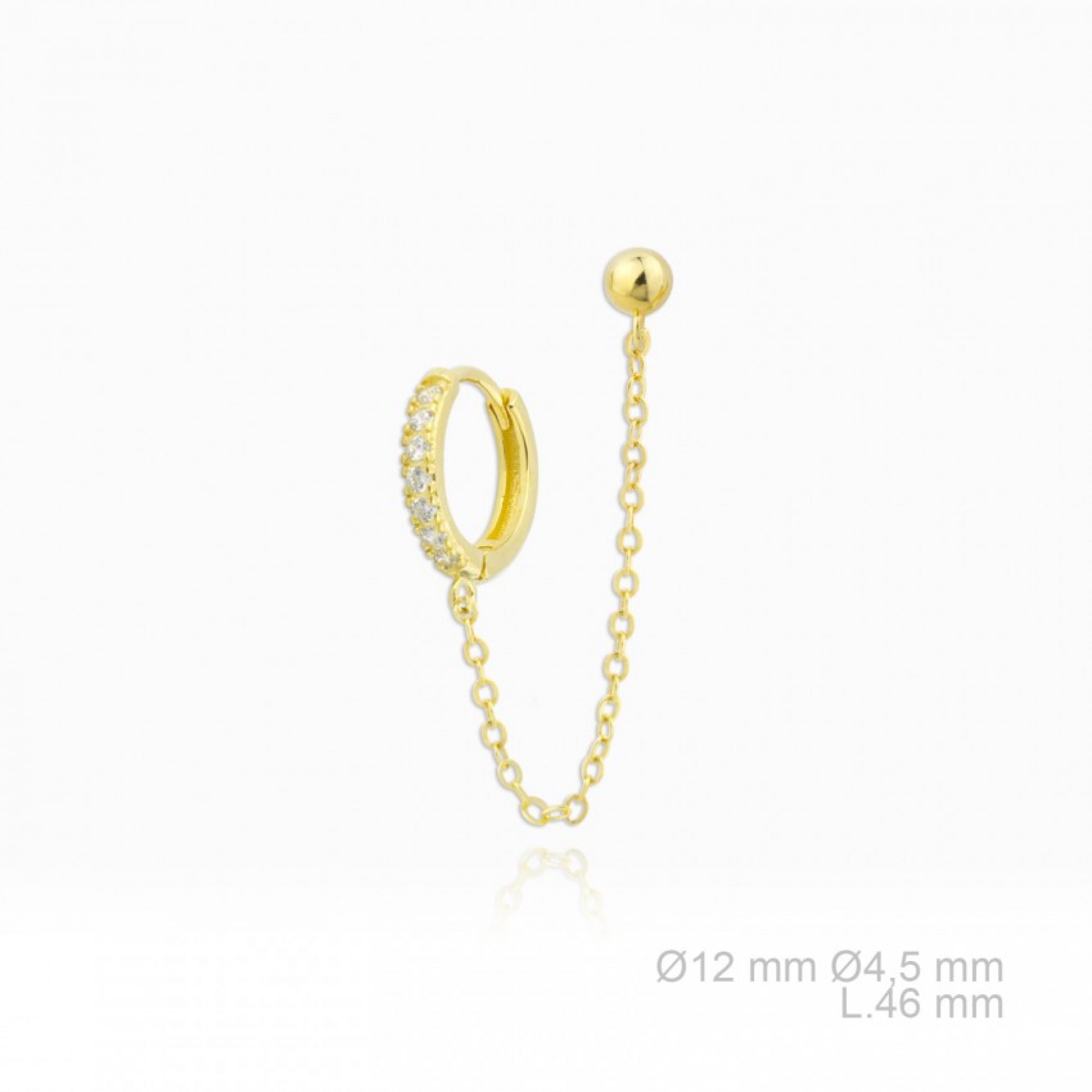 Επίχρυσα σκουλαρίκια με πέτρες ζιργκόν