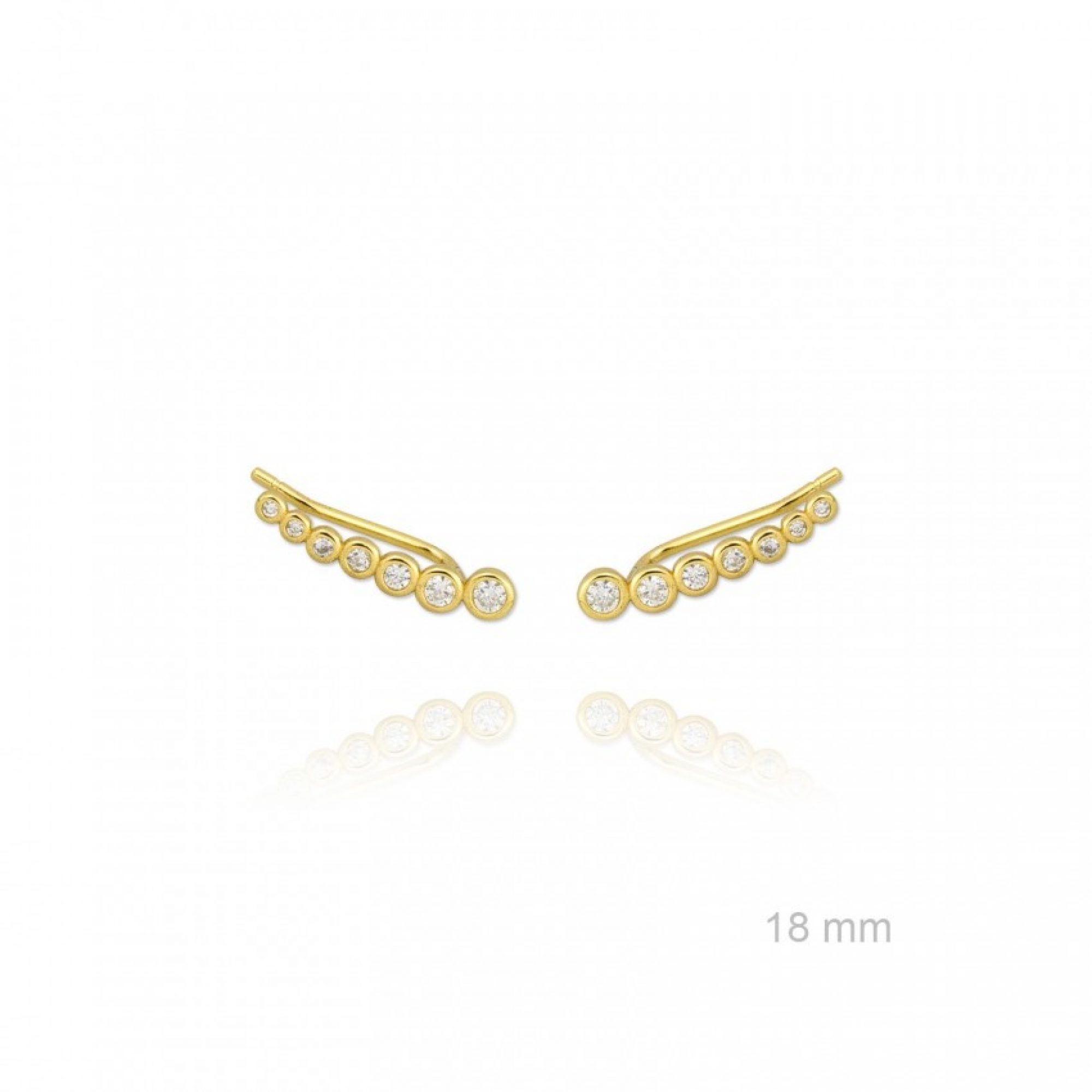 Σκουλαρίκια climbers με πέτρες ζιργκόν επίχρυσα