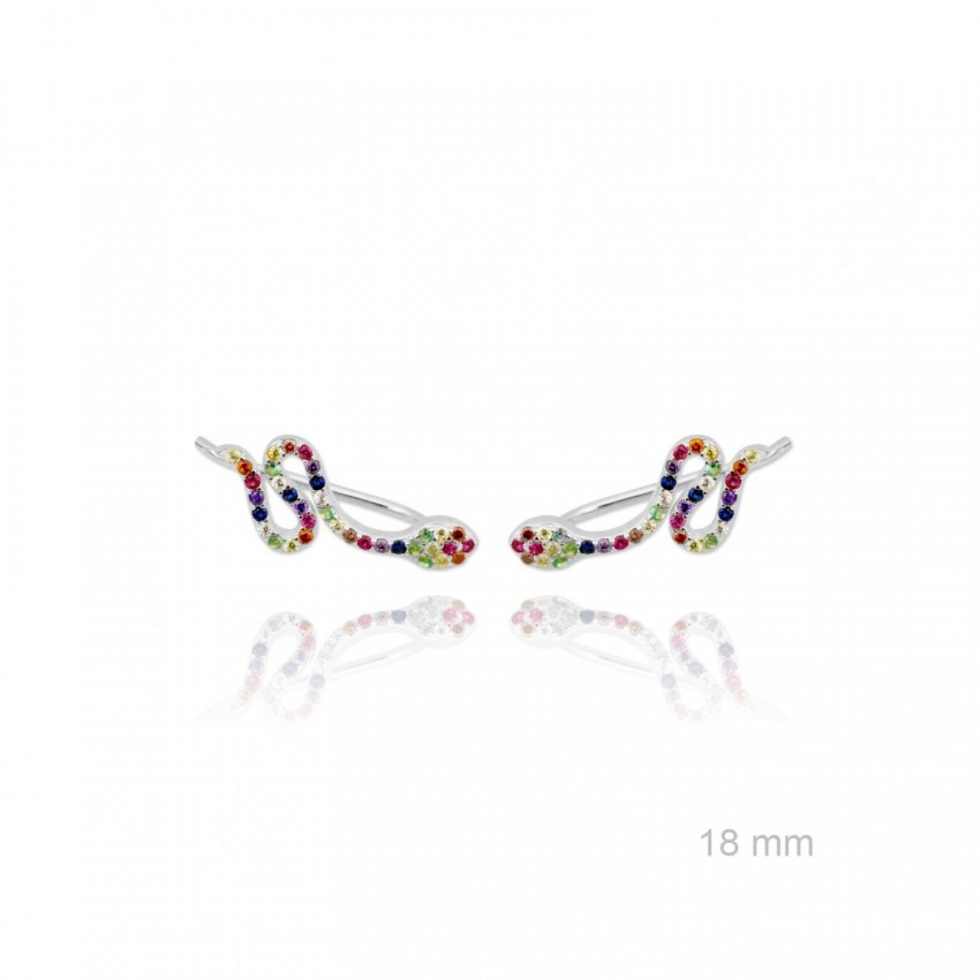 Σκουλαρίκια climbers φιδάκι με πέτρες ζιργκόν