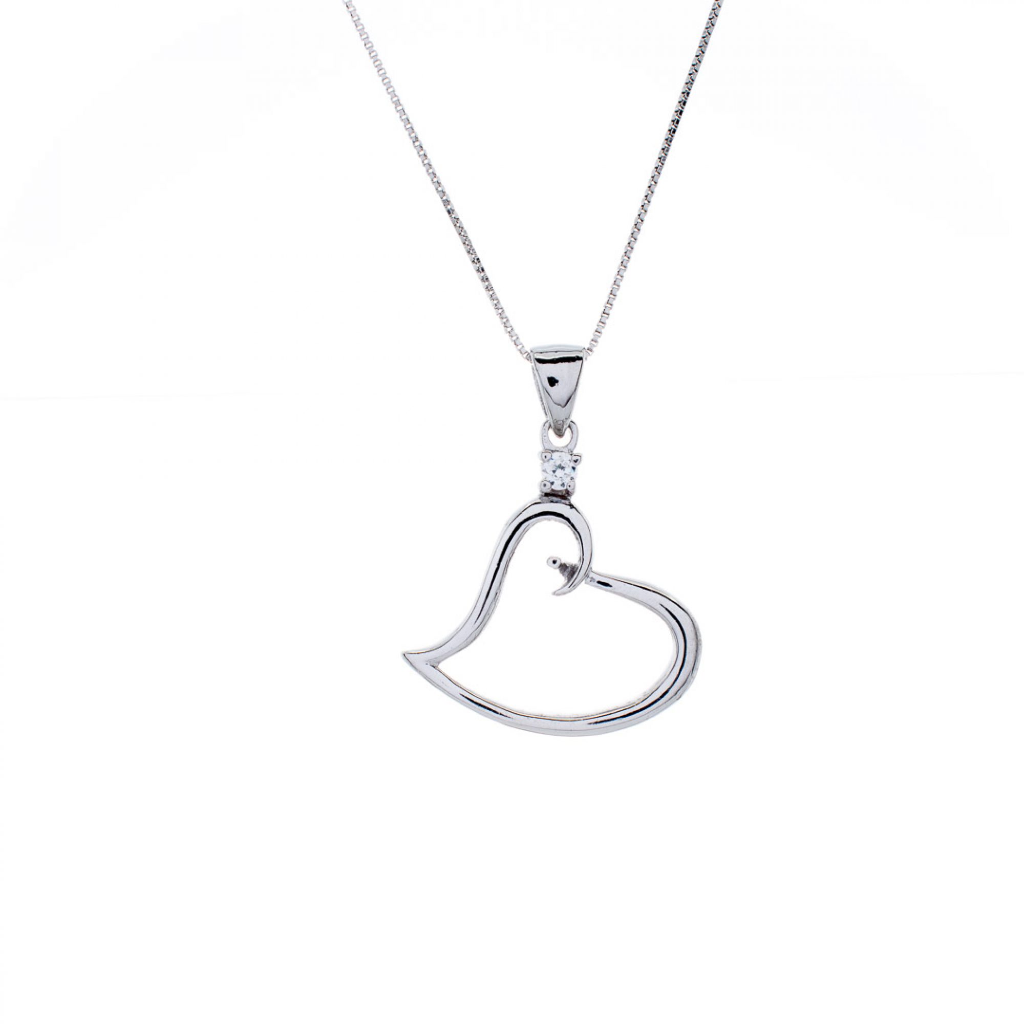 Heart necklace with zircon stone