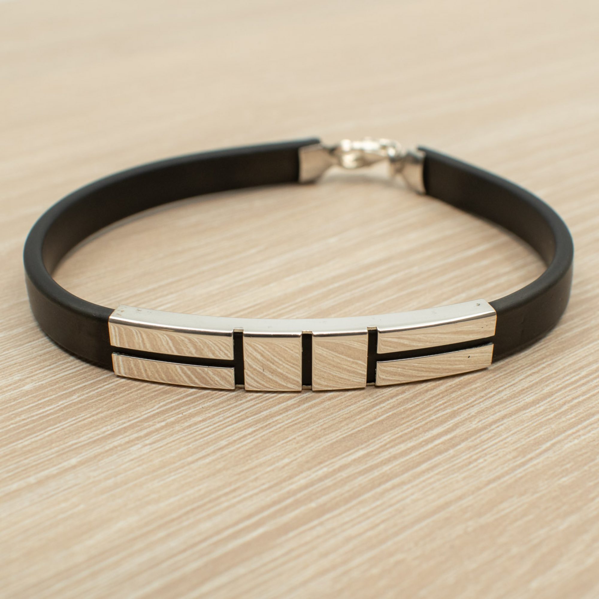 Βραχιόλι καουτσούκ ασήμι