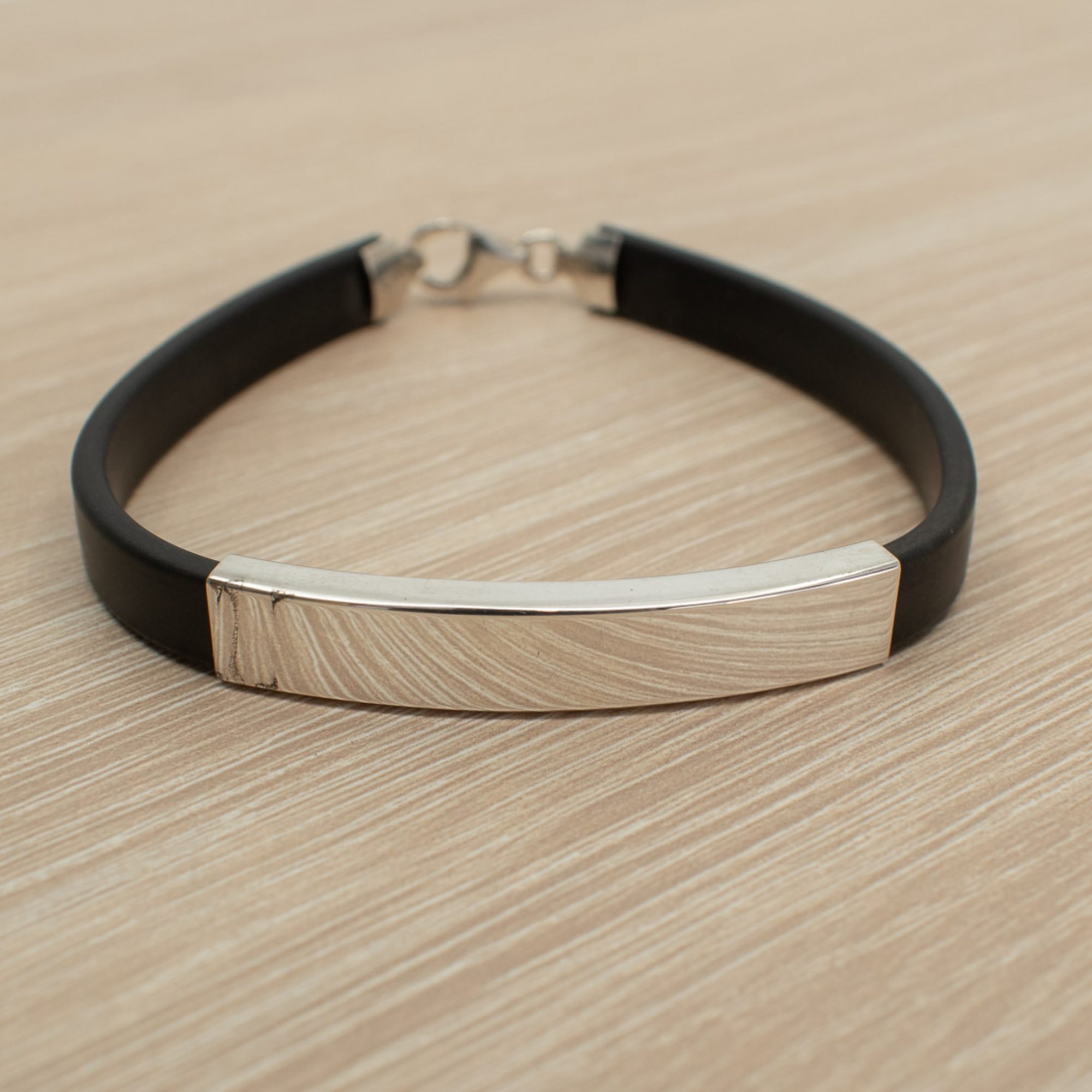 Βραχιόλι καουτσούκ ασήμι