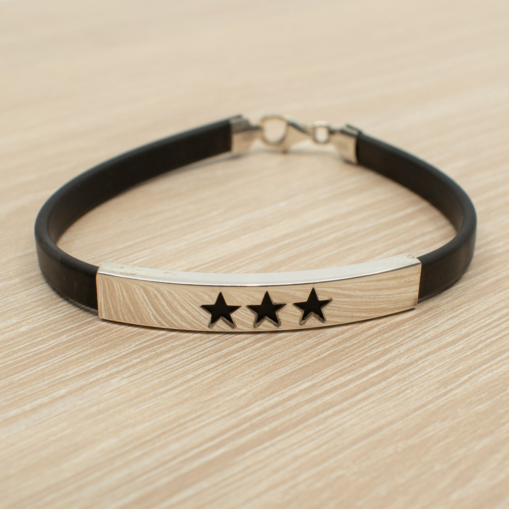 Βραχιόλι καουτσούκ ασήμι