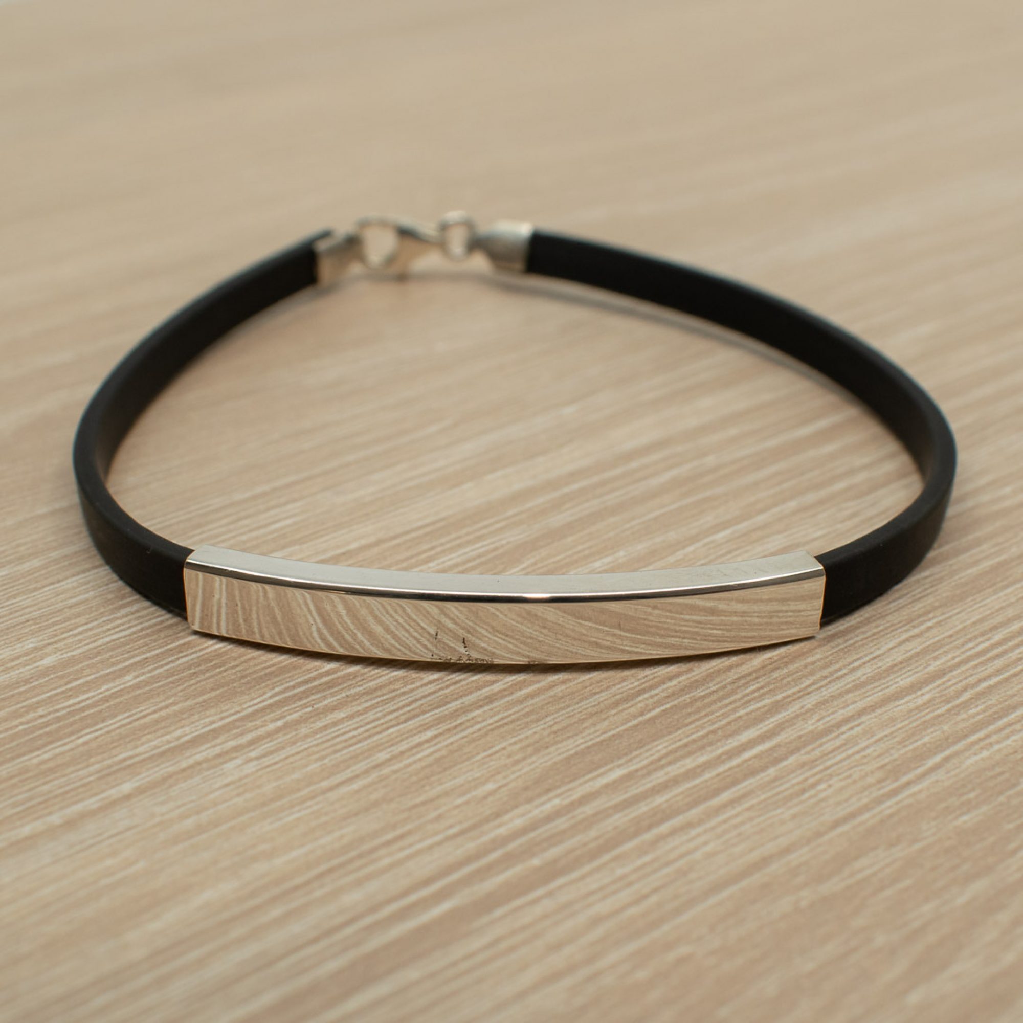 Βραχιόλι καουτσούκ ασήμι