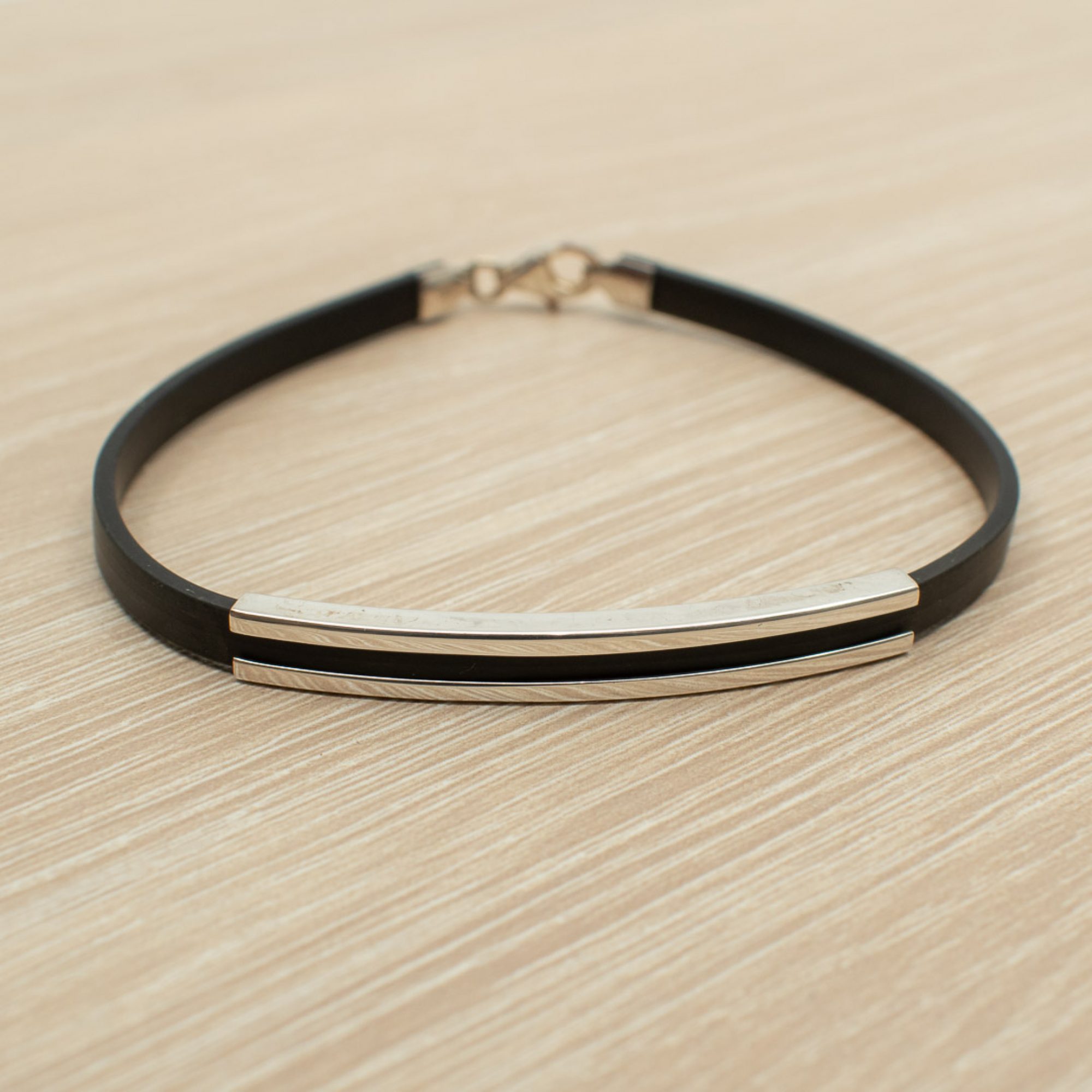 Βραχιόλι καουτσούκ ασήμι