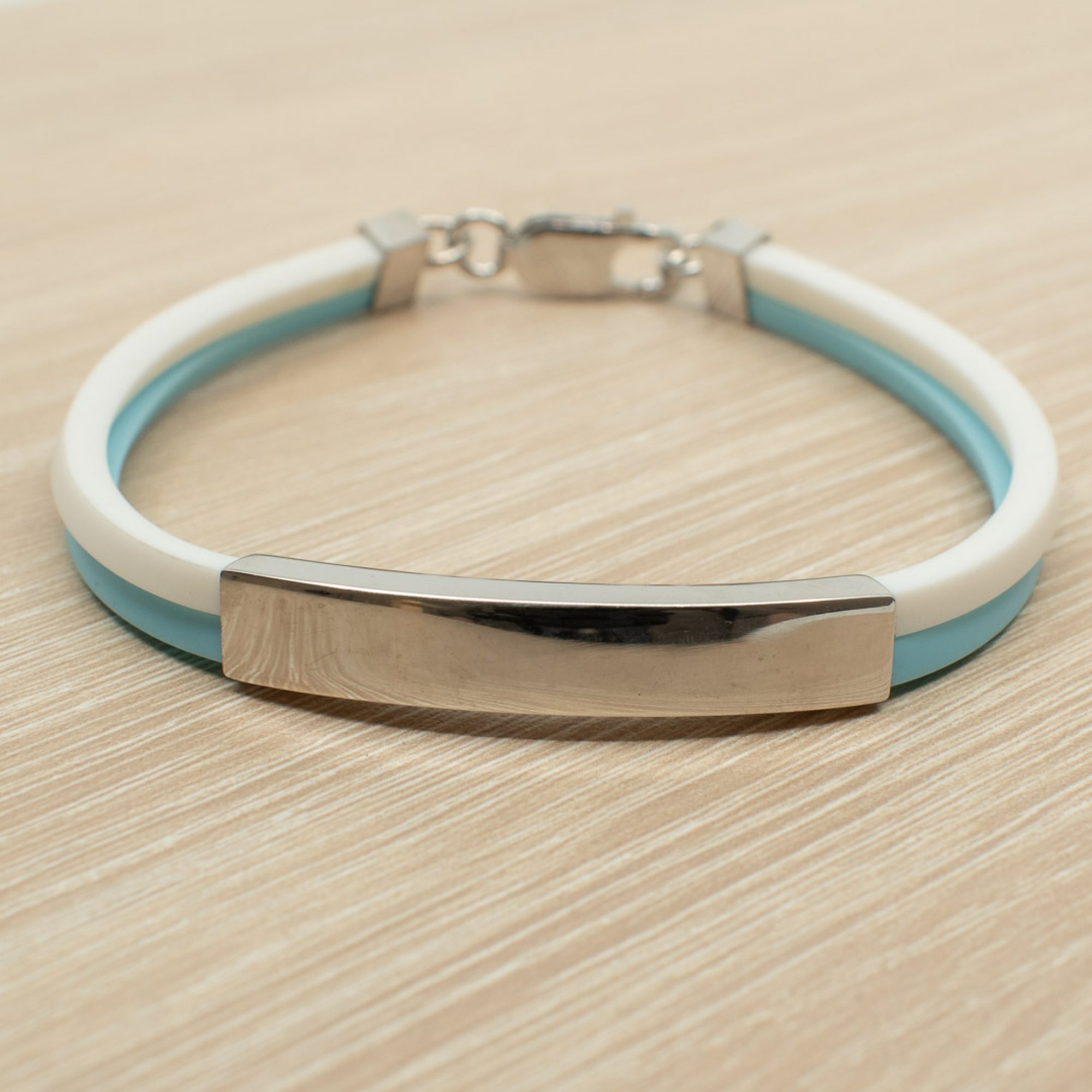 Βραχιόλι καουτσούκ ασήμι