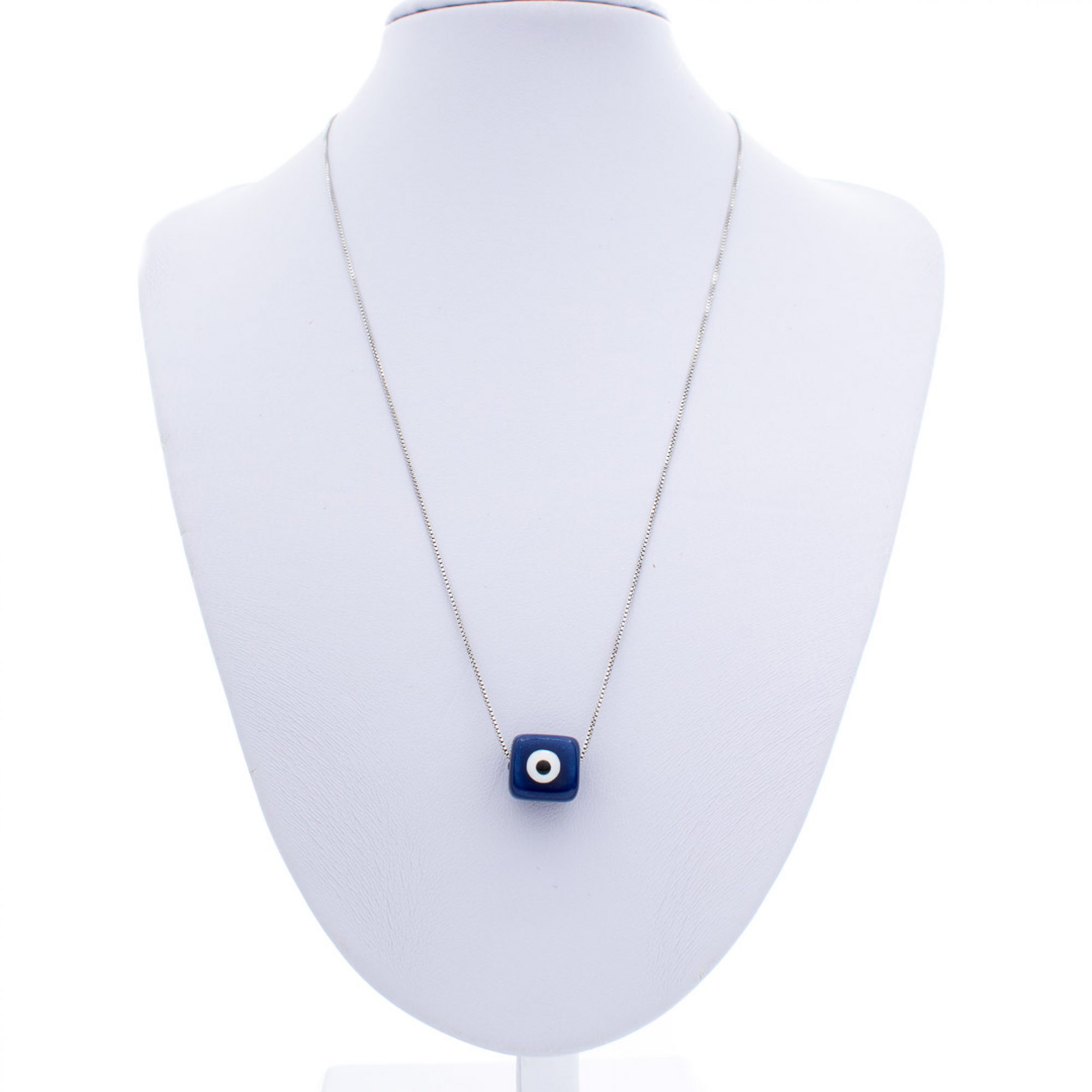 Κολιέ με σκούρο μπλε χάντρα μάτι