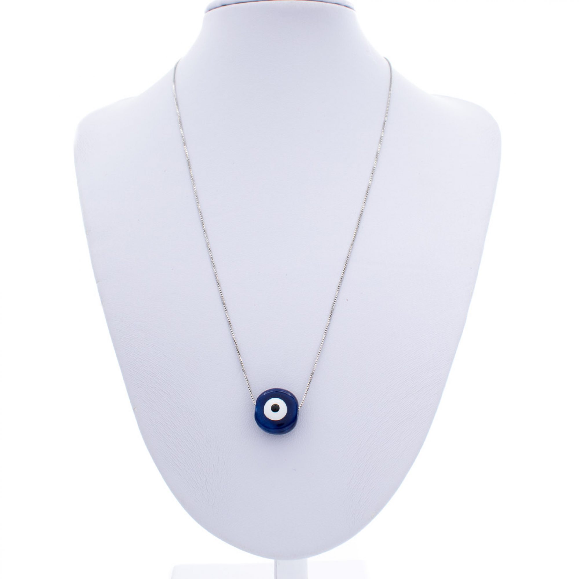 Κολιέ με σκούρο μπλε χάντρα μάτι