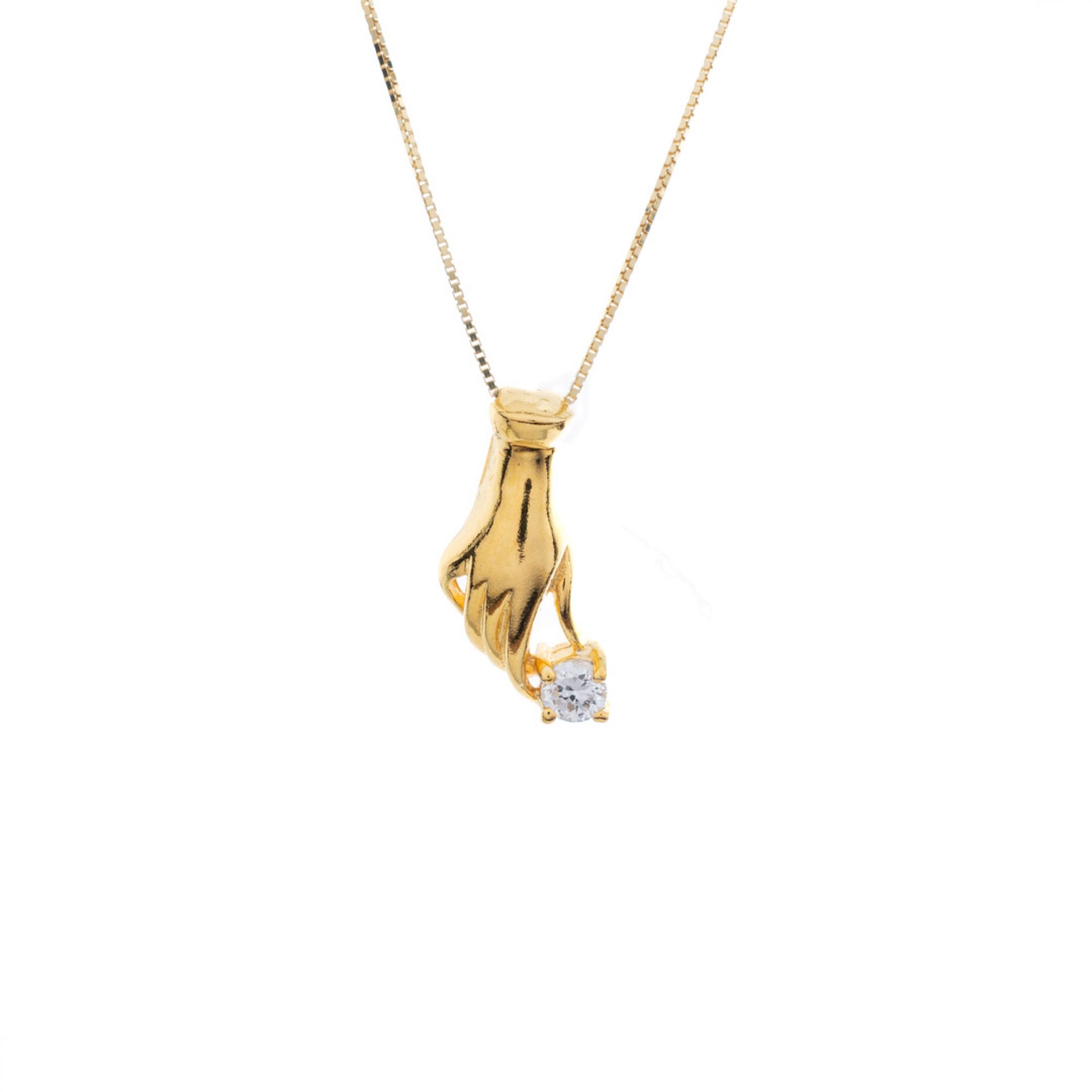 Επίχρυσο κολιέ με ζιργκόν πέτρα