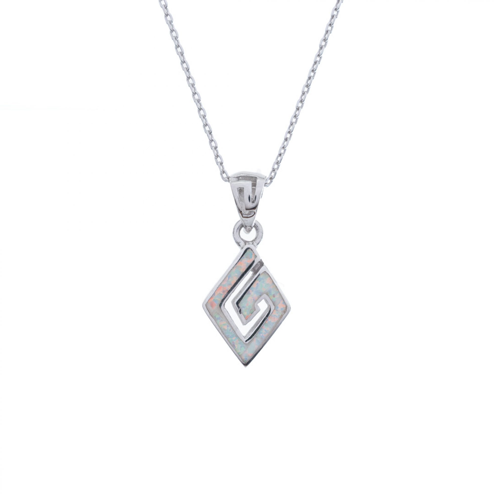 White opal meander pendant