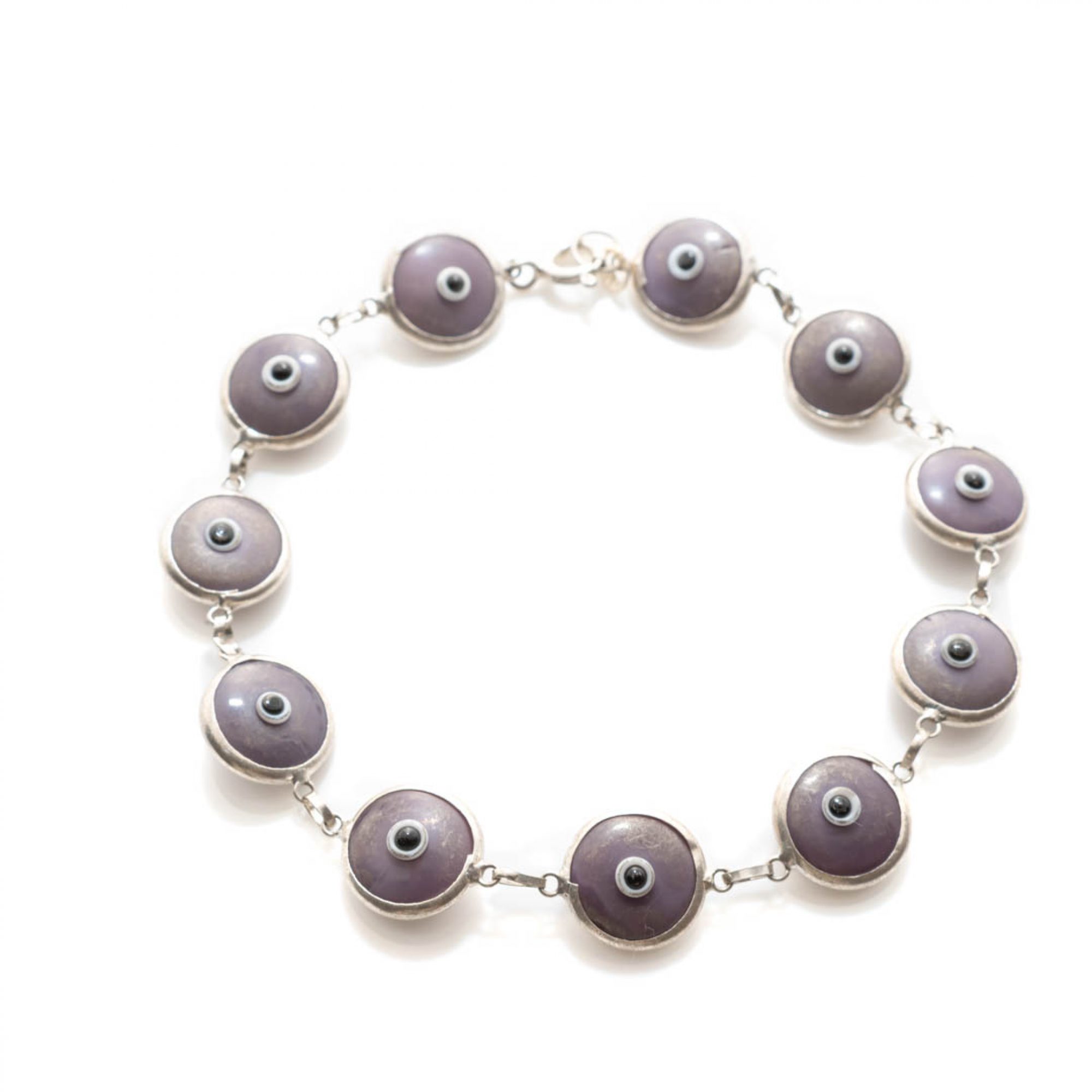 Eye bracelet with purple stones