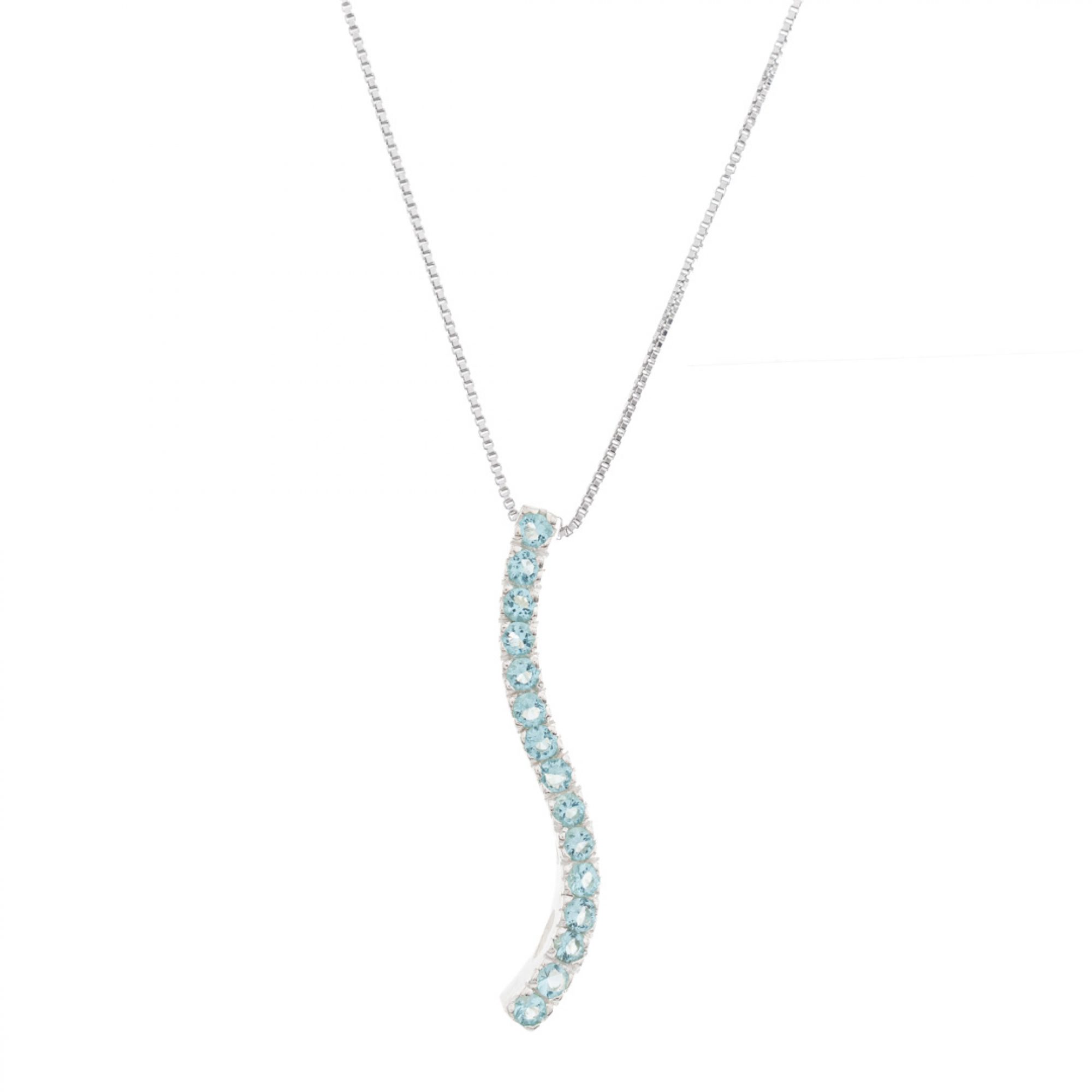 Κολιέ με πέτρες άκουα μαρίν