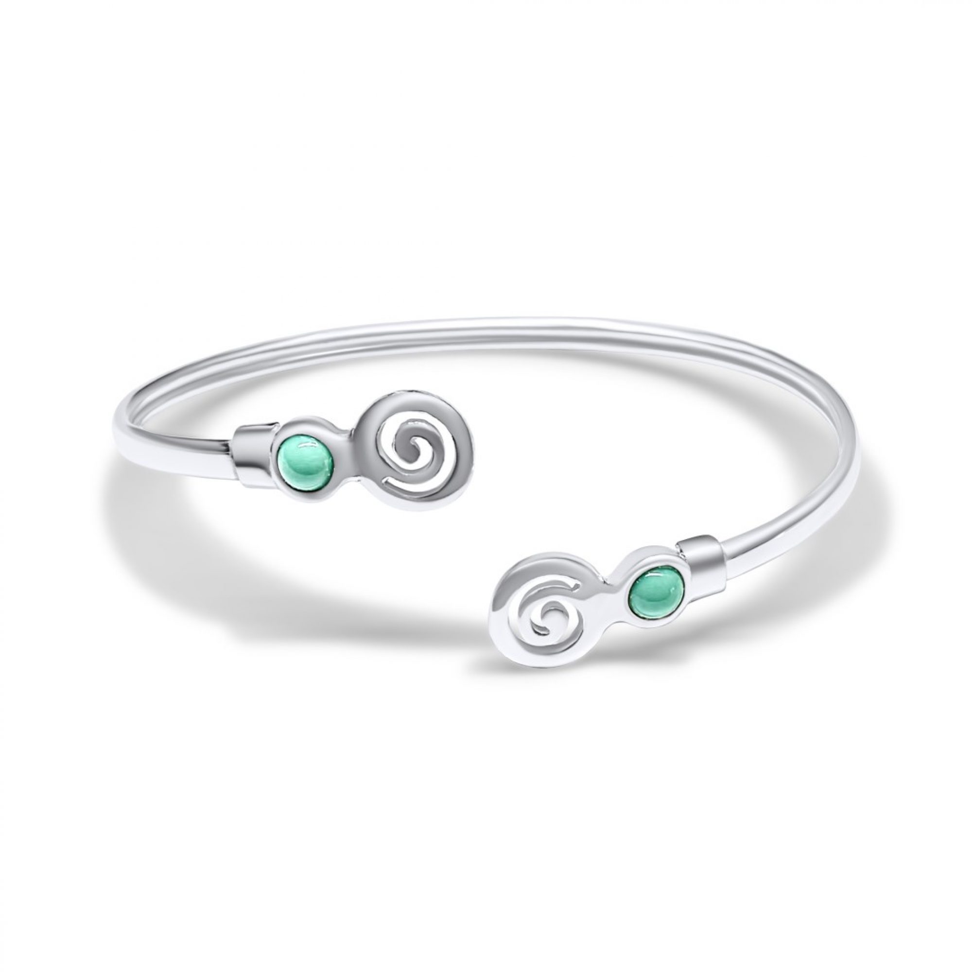 Βραχιόλι κύκλος με σπείρες και πέτρες τιρκουάζ