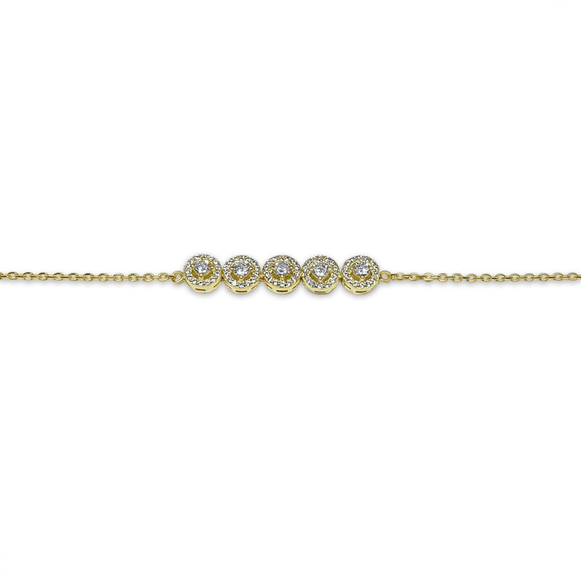 Gold plated bracelet with zircon stones