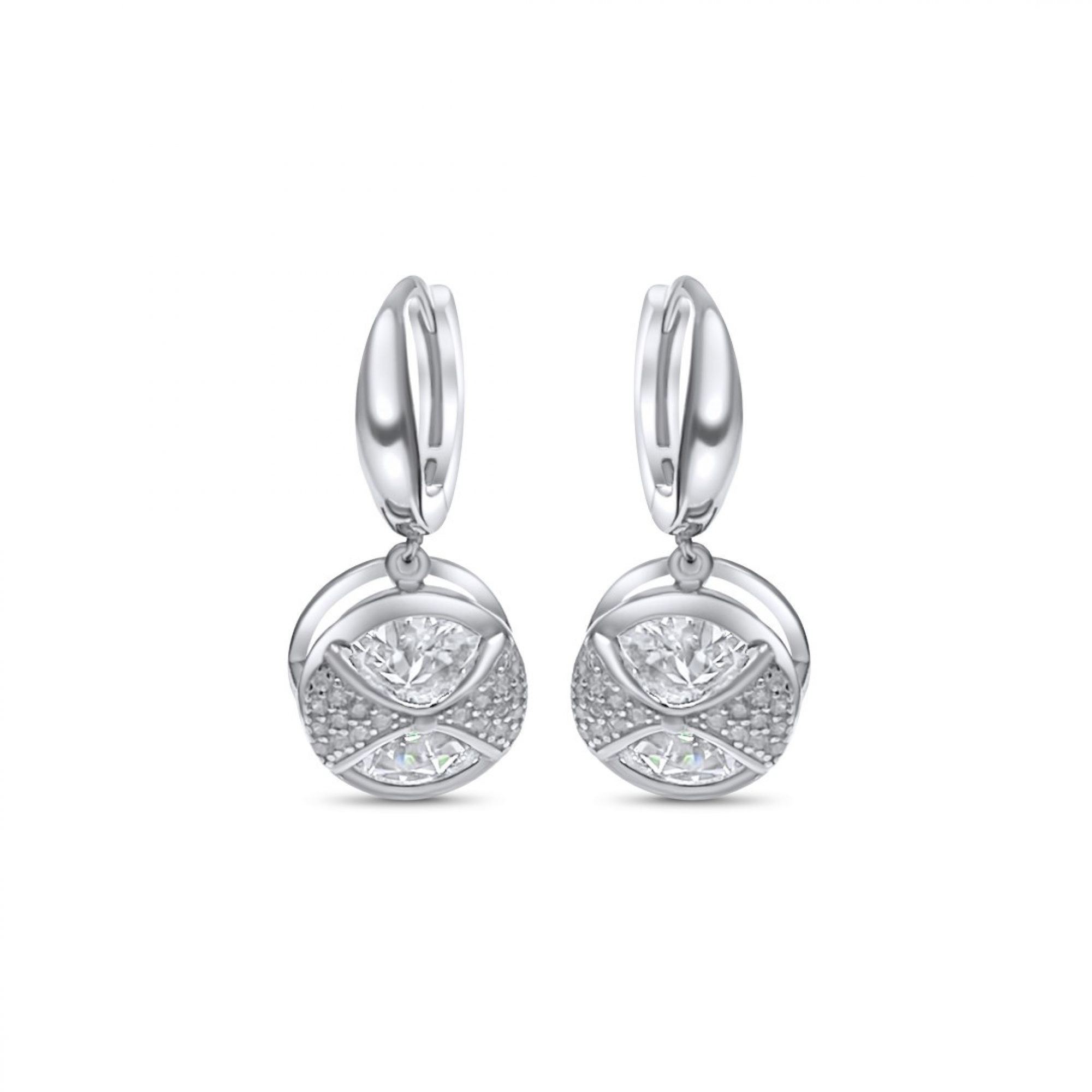 Ασημένια σκουλαρίκια με πέτρες ζιργκόν