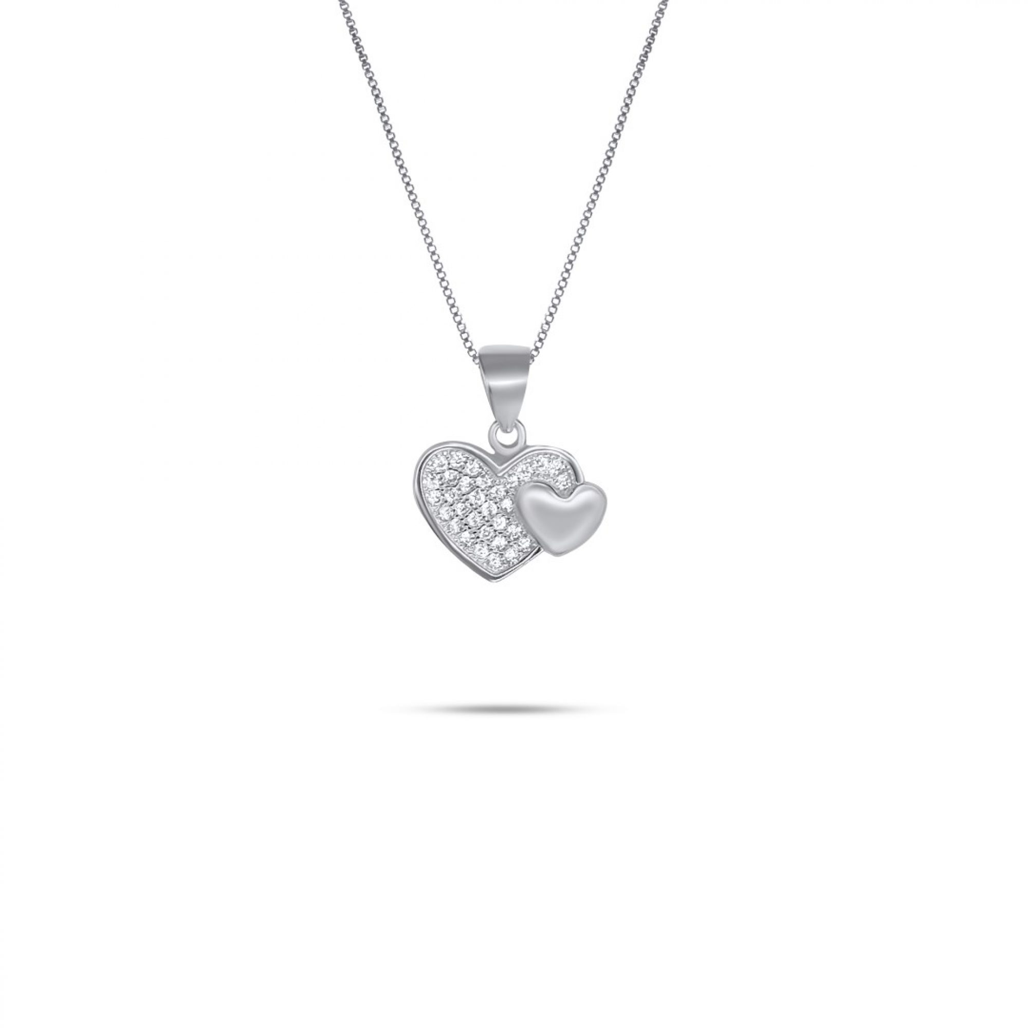 Heart necklace with zircon stones