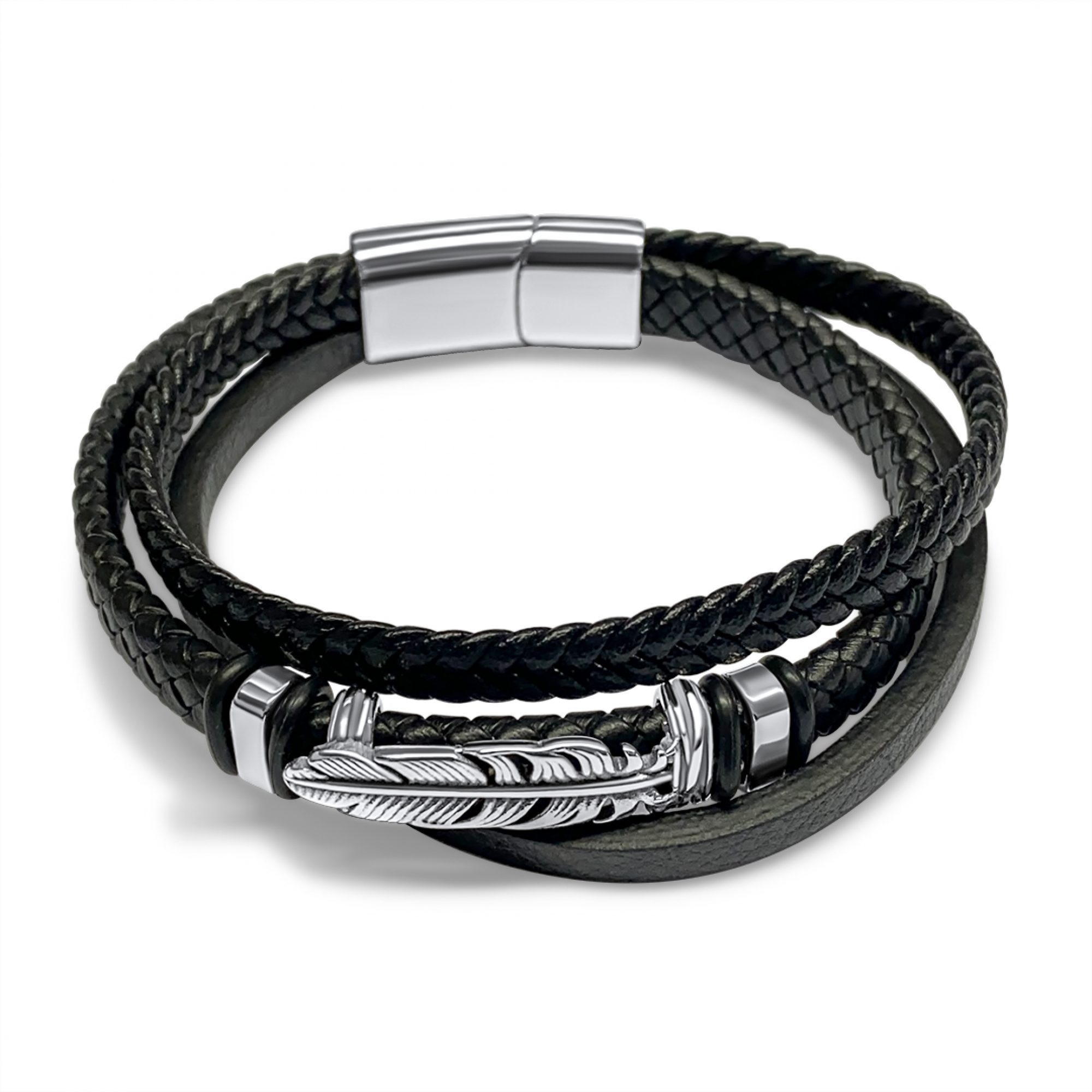 Leather-Steel bracelet