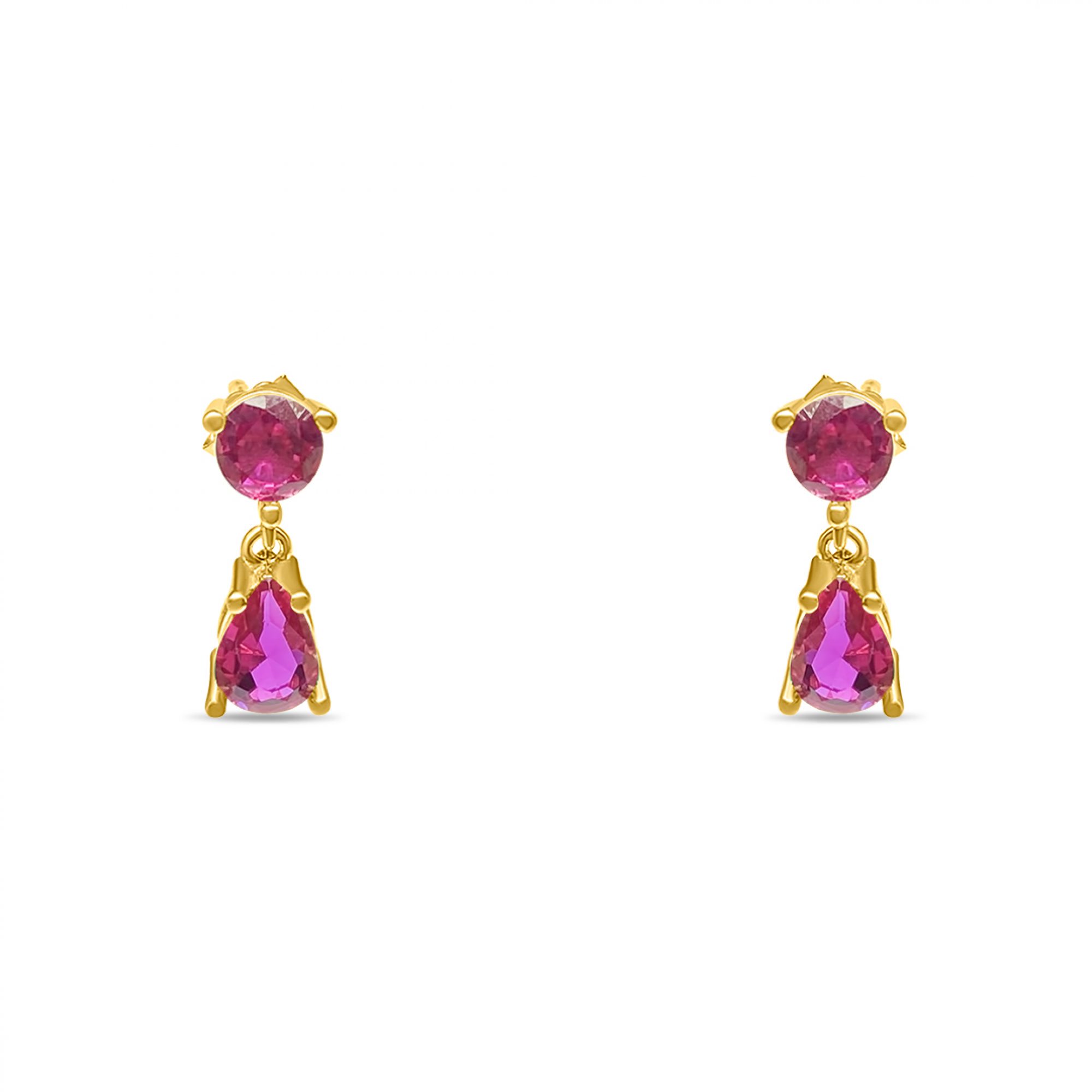 Επίχρυσα σκουλαρίκια με πέτρες ζιργκόν