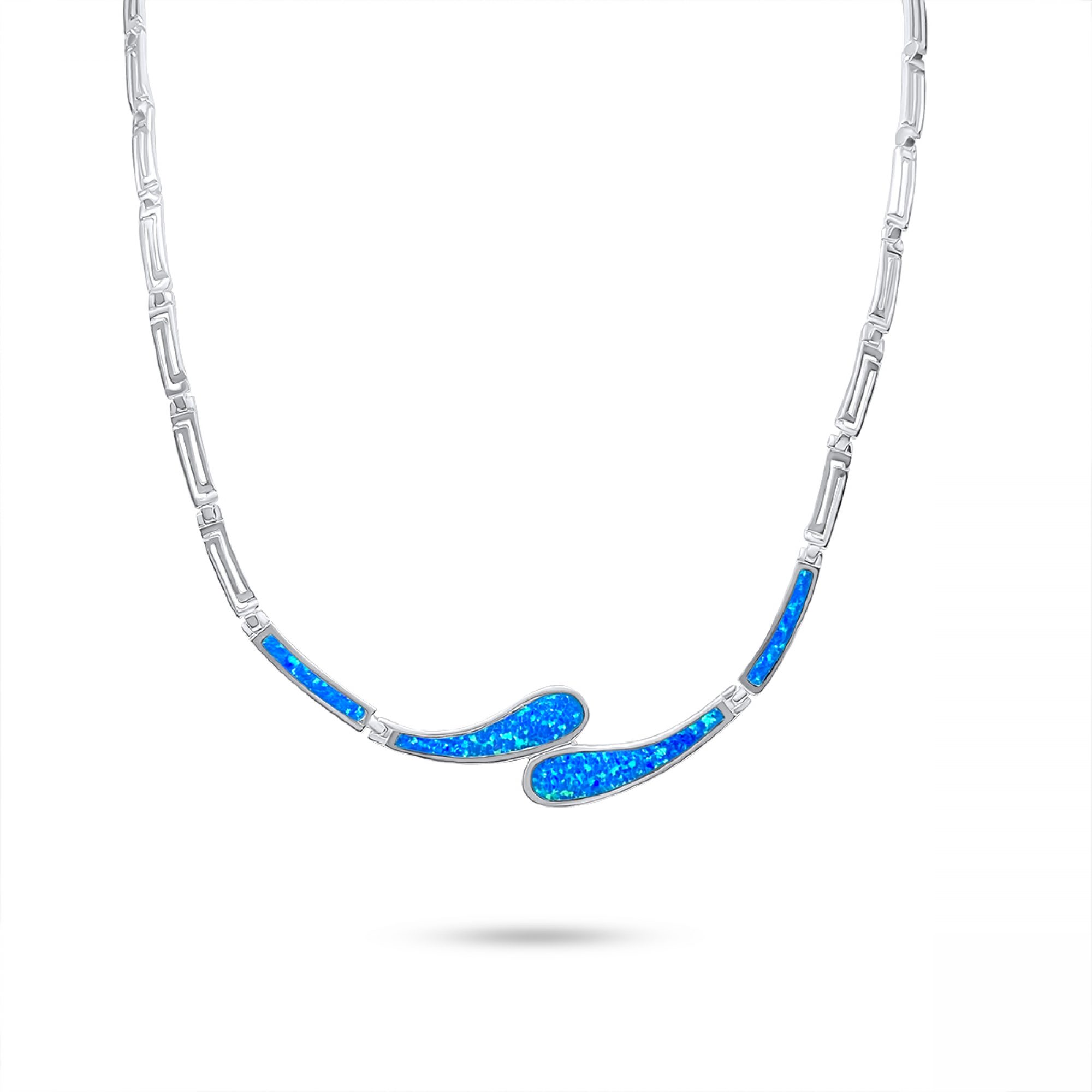 Κολιέ με πέτρες όπαλ και μαίανδρο