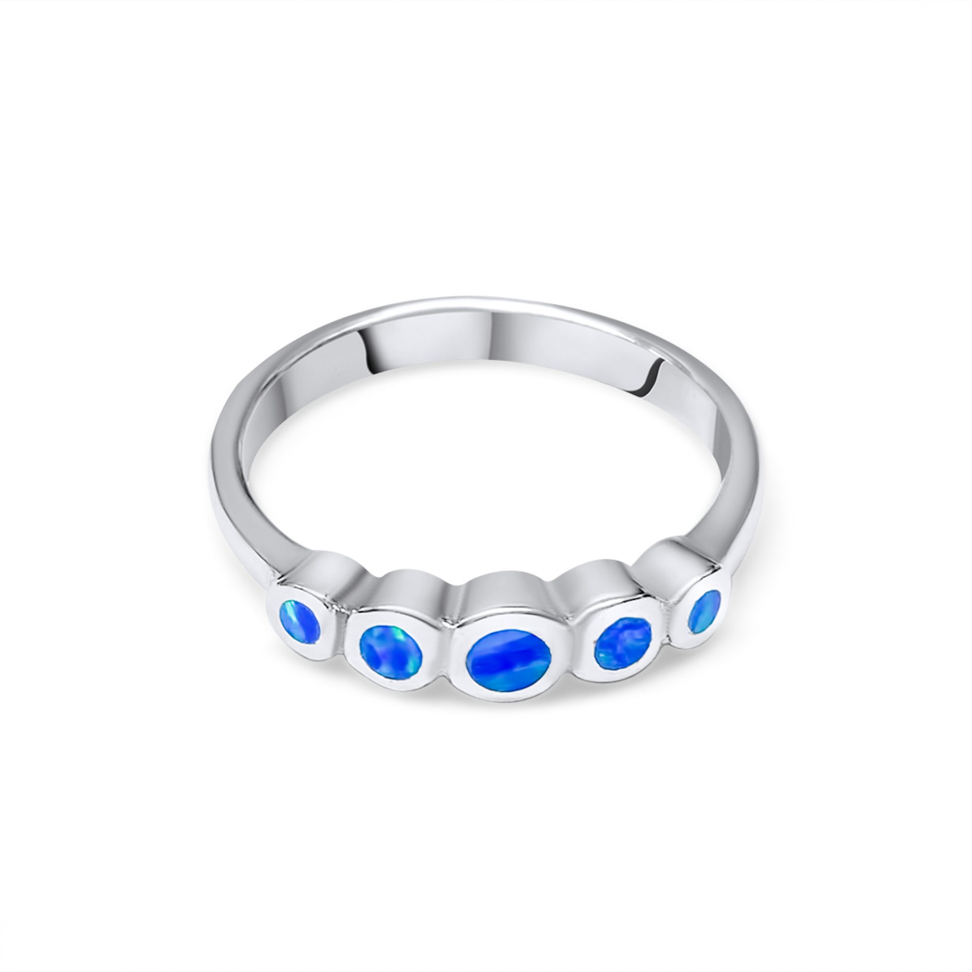 Silver ring with opal stones