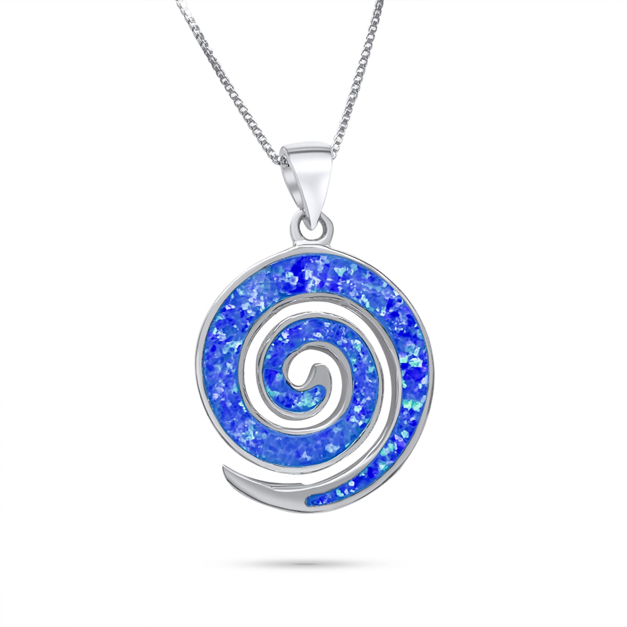 Opal spiral pendant