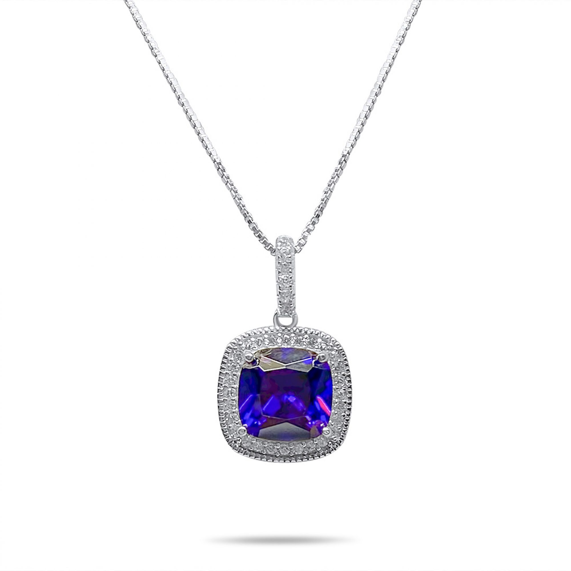 Κολιέ με πέτρες ζιργκόν και αμέθυστο