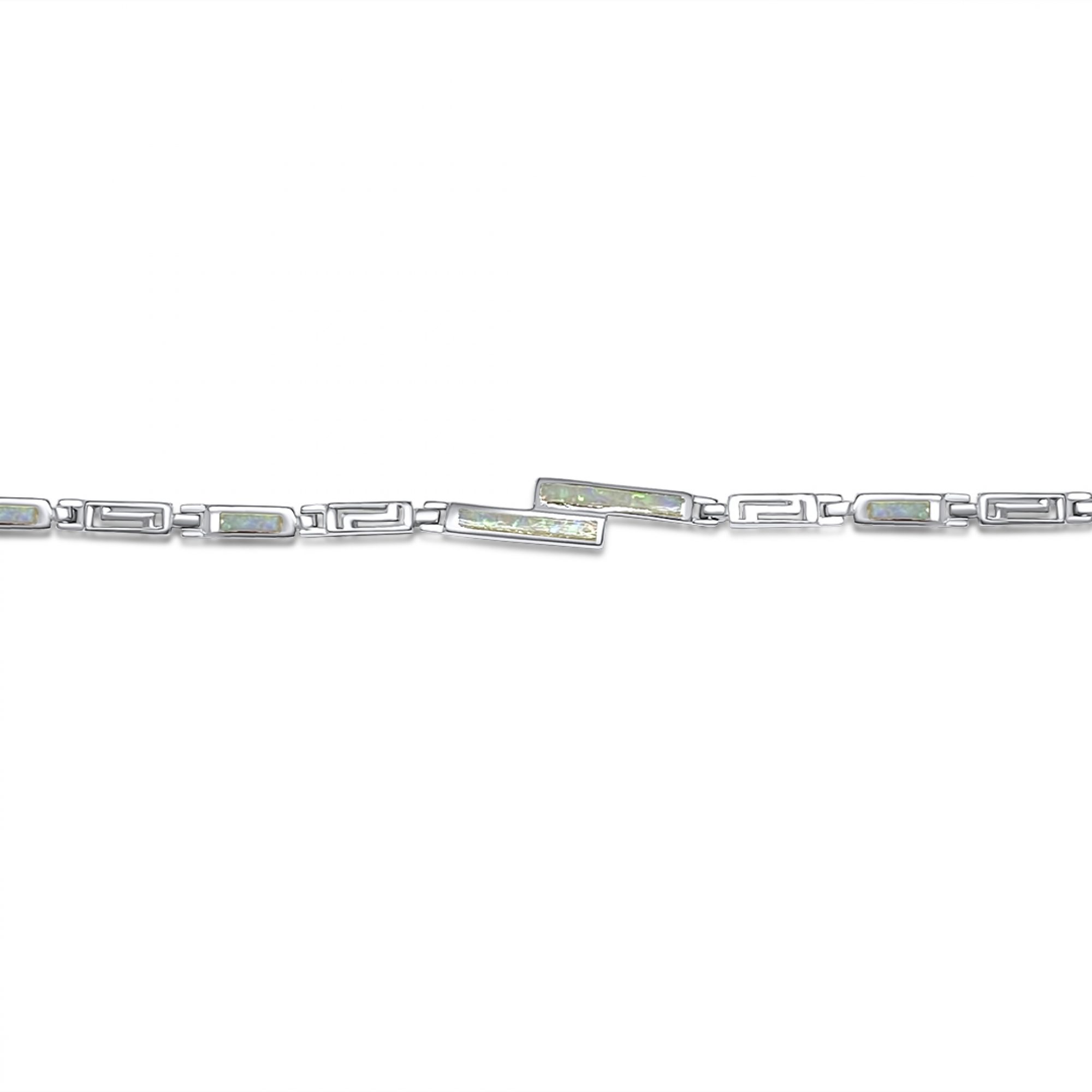 Βραχιόλι με λευκό όπαλ και μαίανδρο