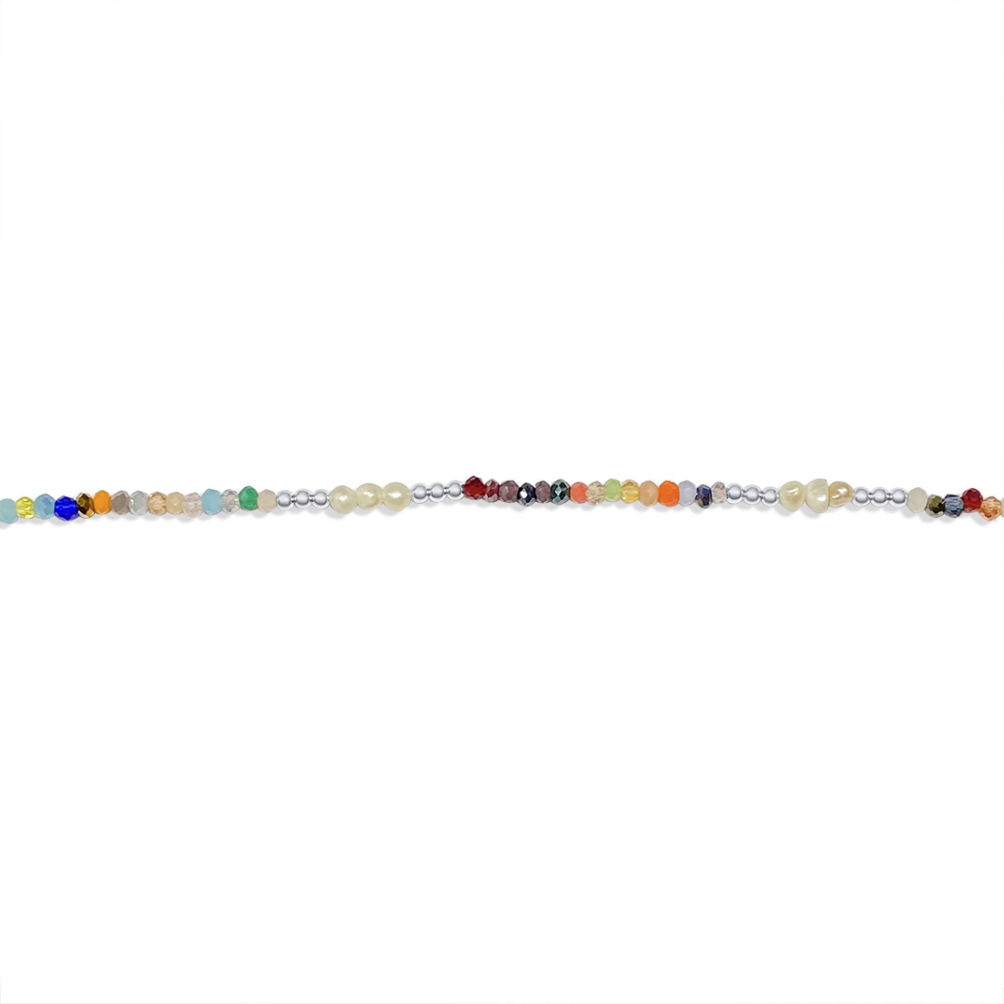 Anklet with multicoloured beads