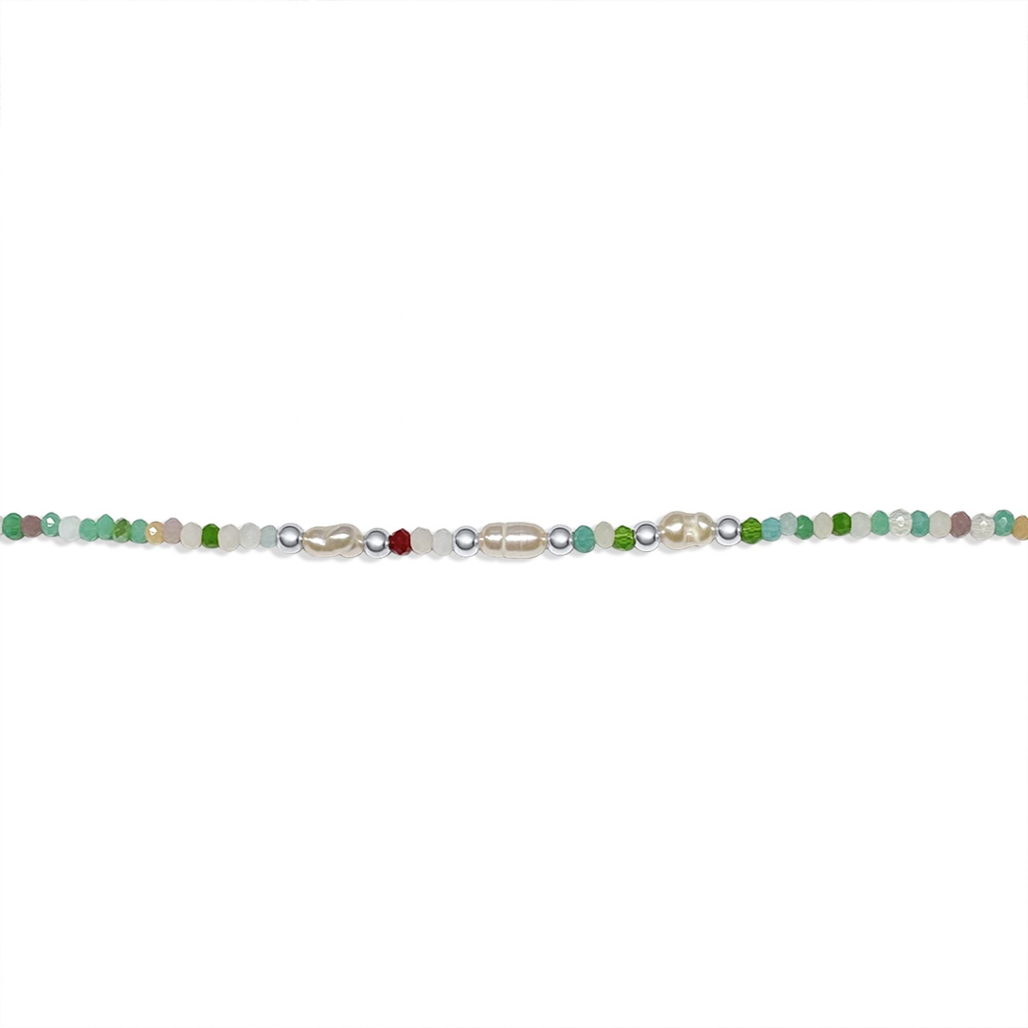 Anklet with multicoloured beads