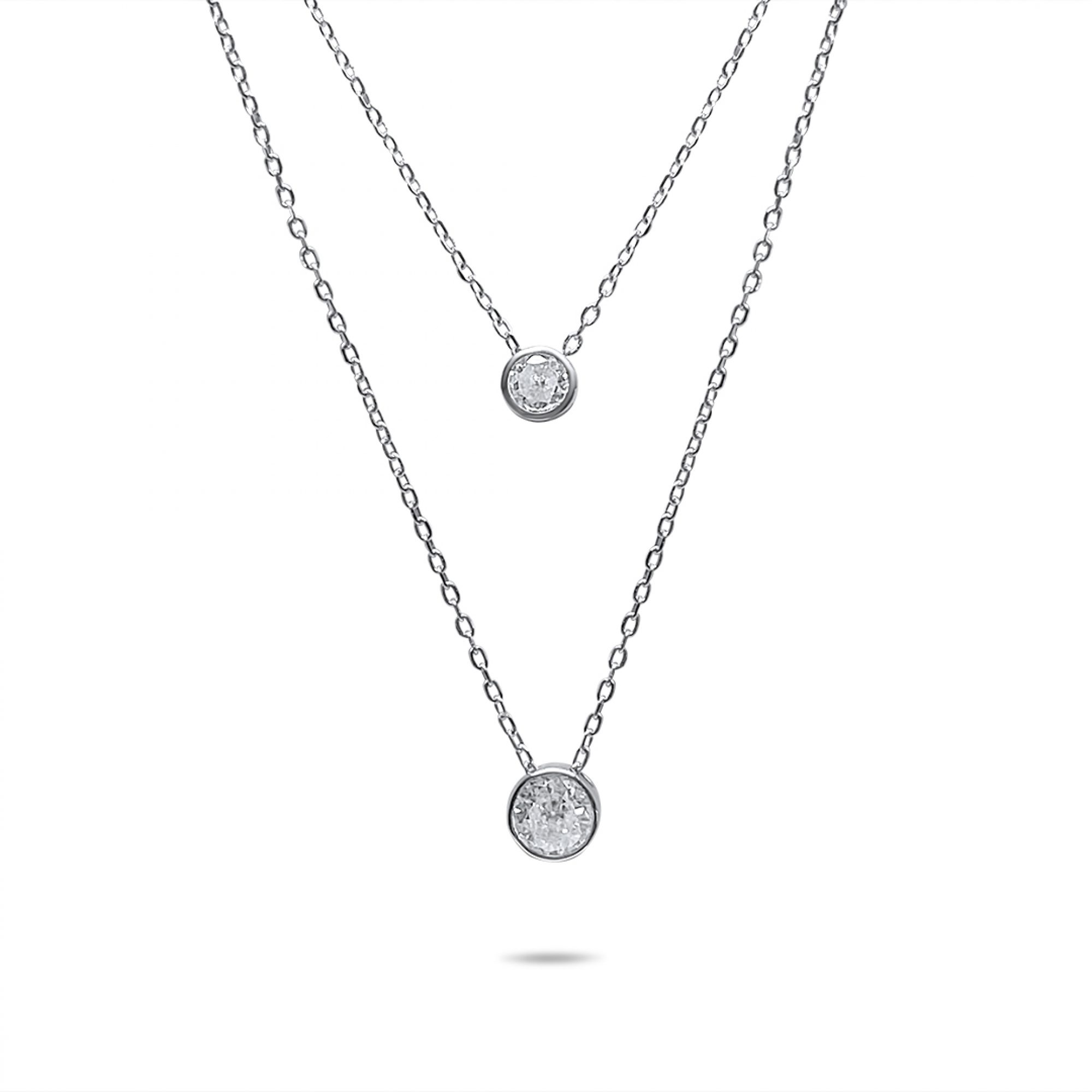 Διπλό κολιέ με πέτρες ζιργκόν