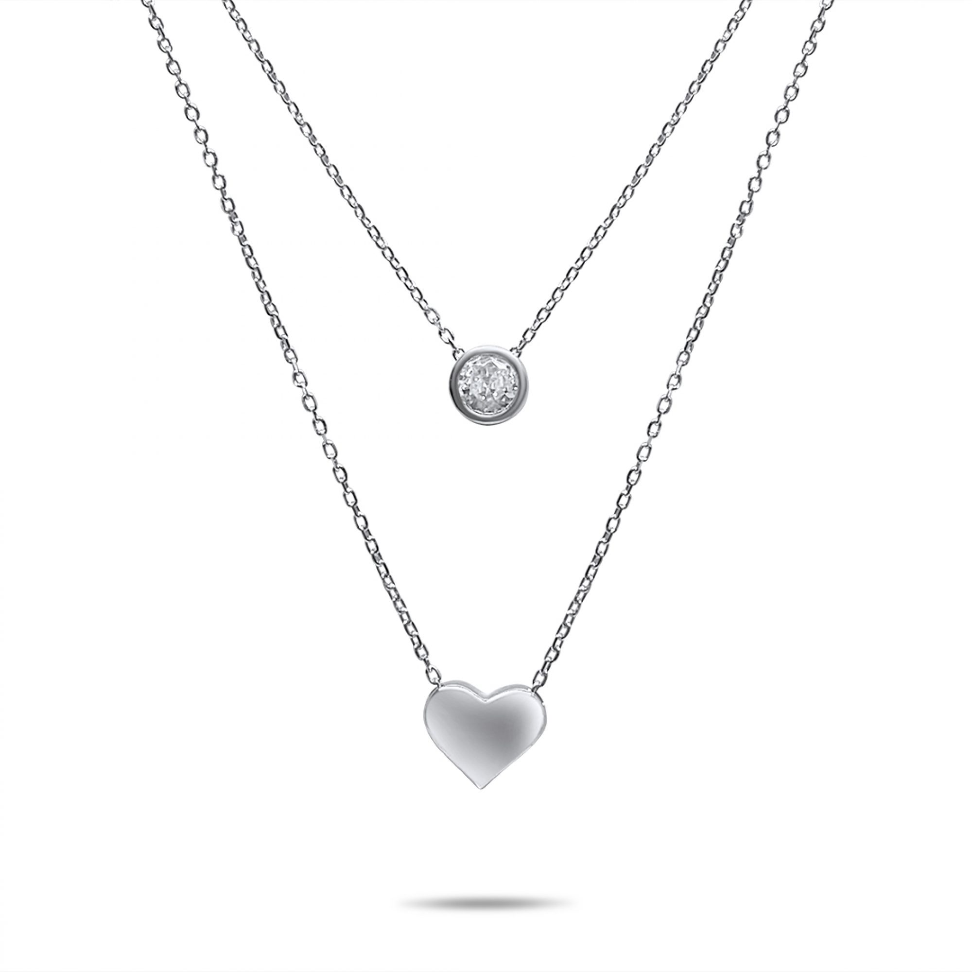 Double necklace with zircon stone