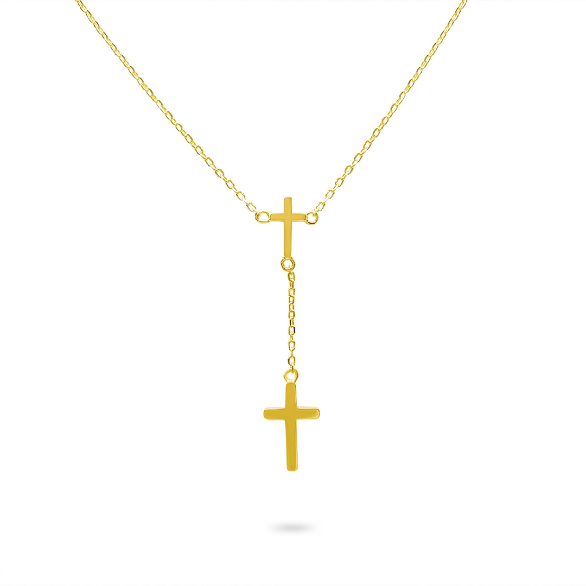 Κολιέ επίχρυσο σε στυλ Υ με σταυρουδάκια